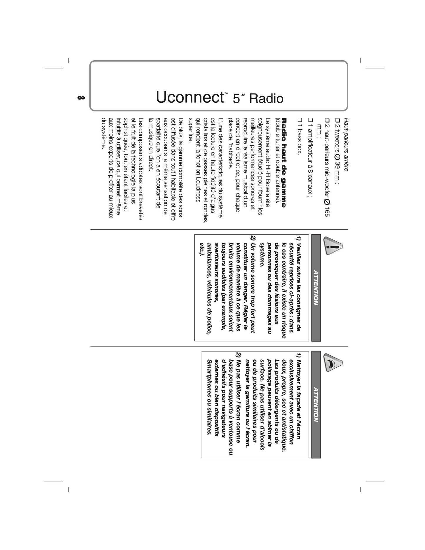 Alfa Romeo Giulietta Uconnect 5.0 Radio Guide d'utilisation 2014 - 2016
