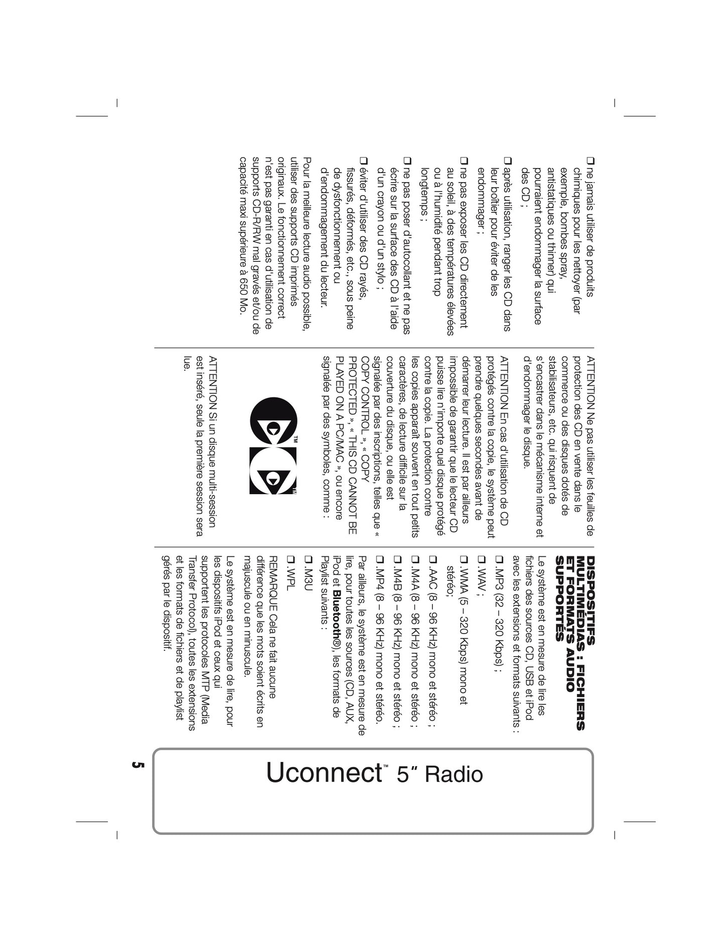 Alfa Romeo Giulietta Uconnect 5.0 Radio Guide d'utilisation 2014 - 2016