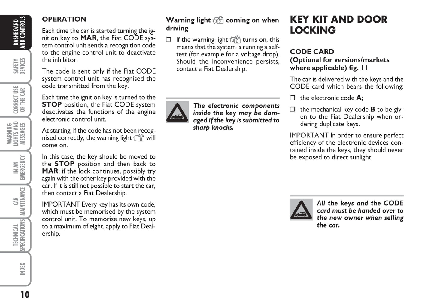 2008-2009 Fiat Idea Owner's Manual | English