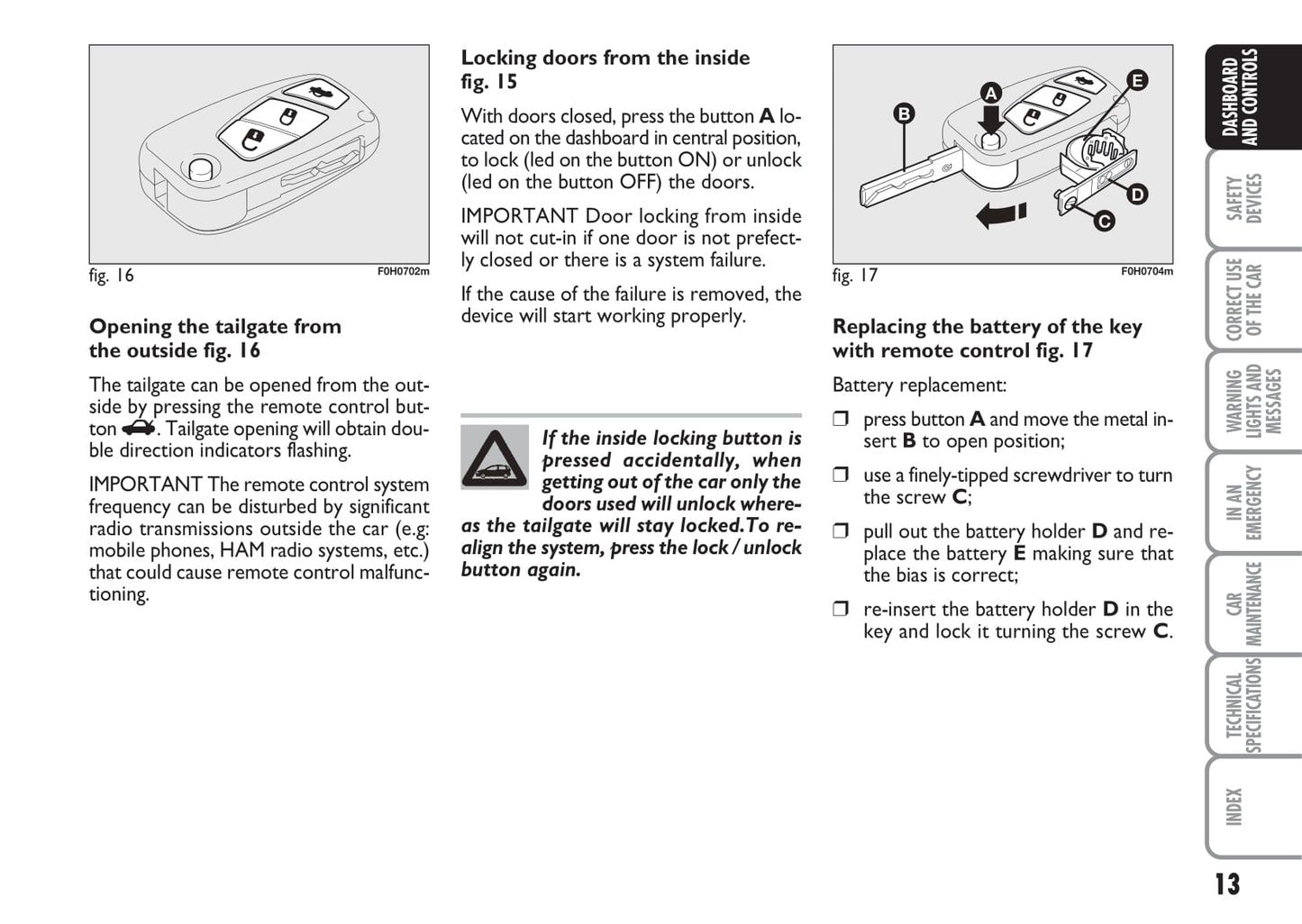 2008-2009 Fiat Idea Owner's Manual | English