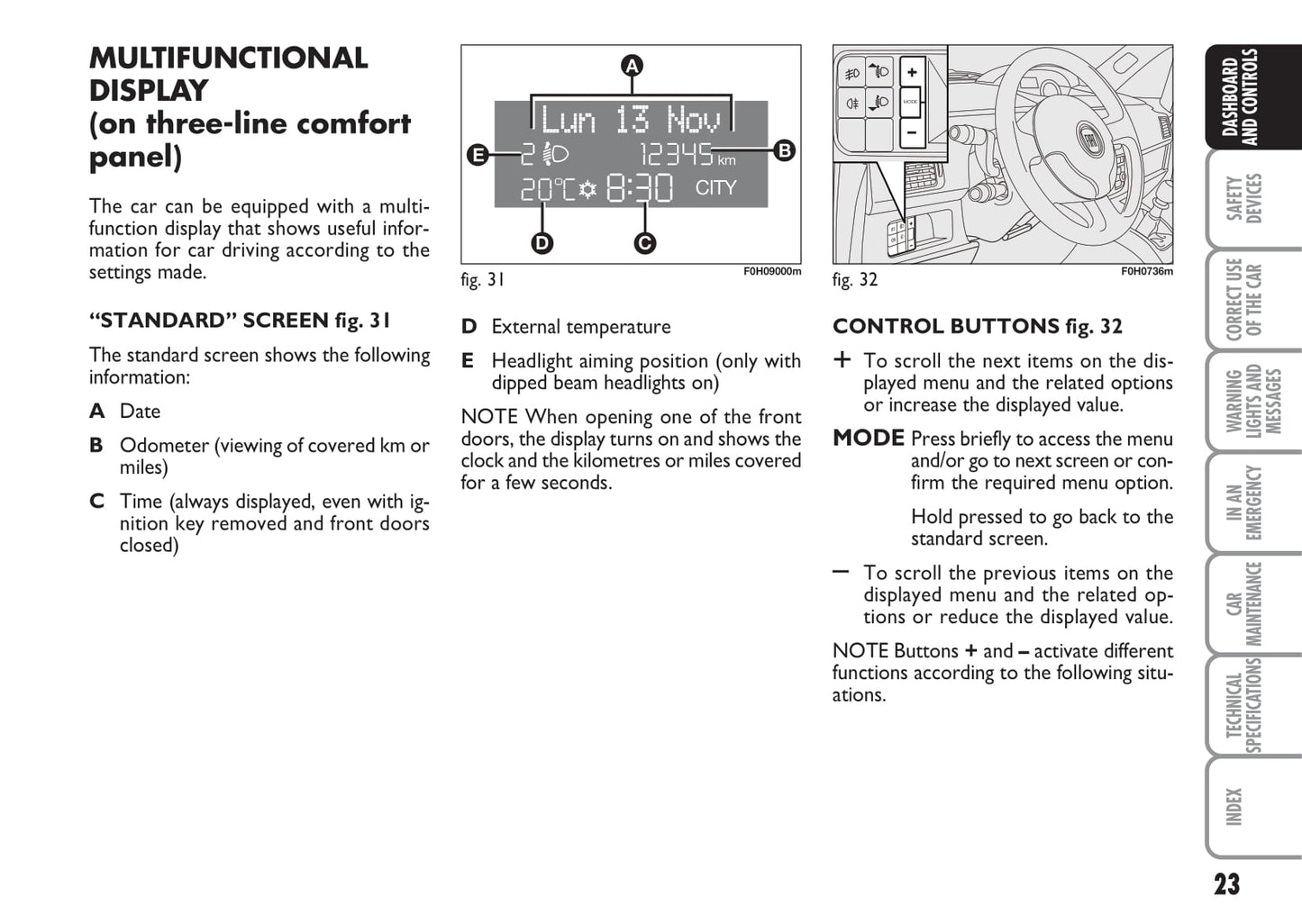 2008-2009 Fiat Idea Owner's Manual | English