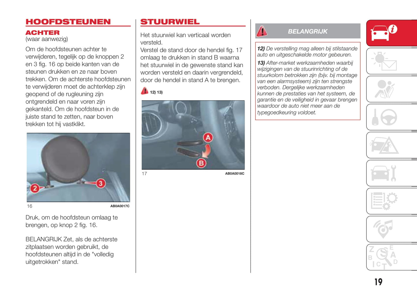 2016-2017 Abarth 500 Manuel du propriétaire | Néerlandais