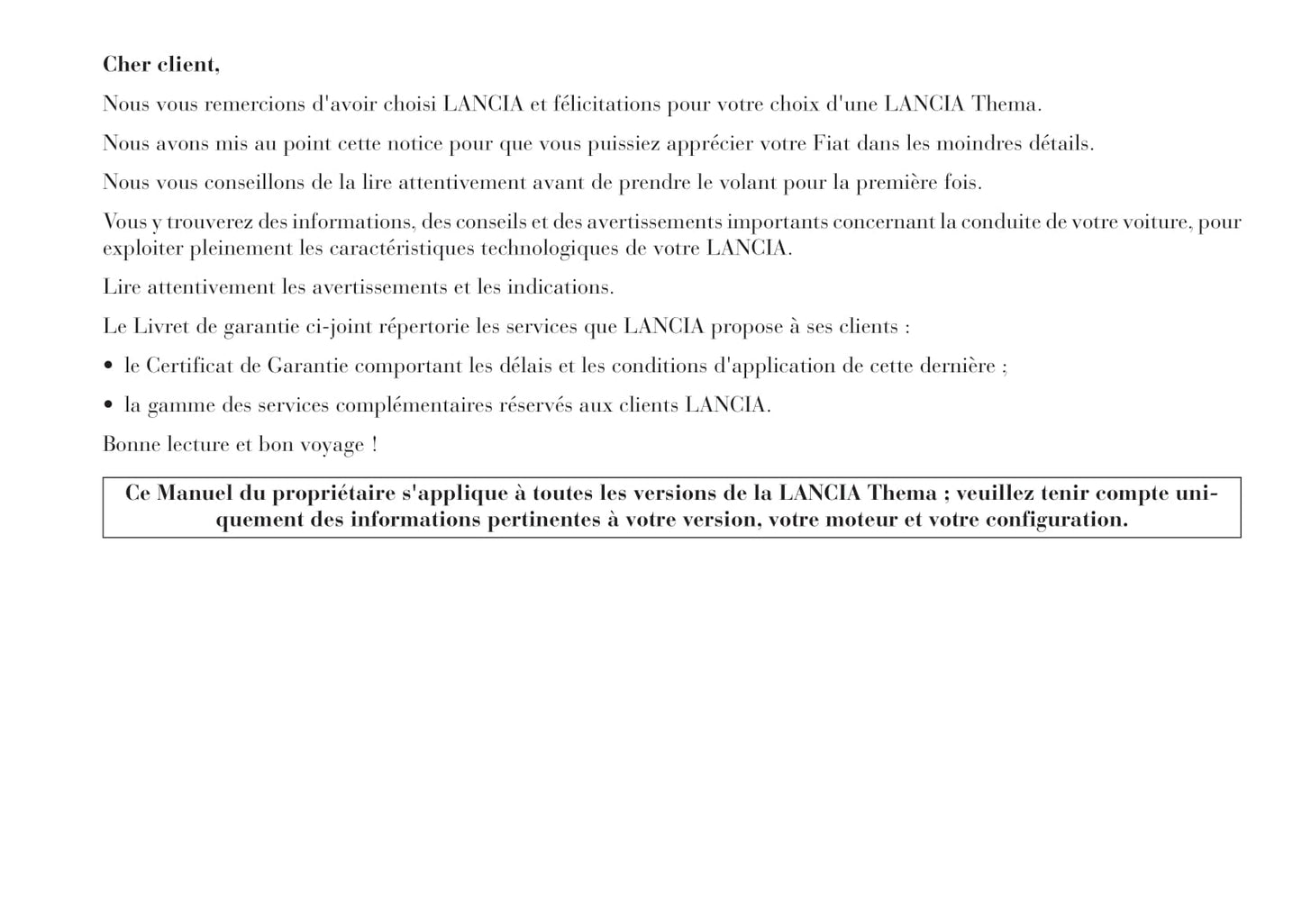 2011-2014 Lancia Thema Manuel du propriétaire | Français