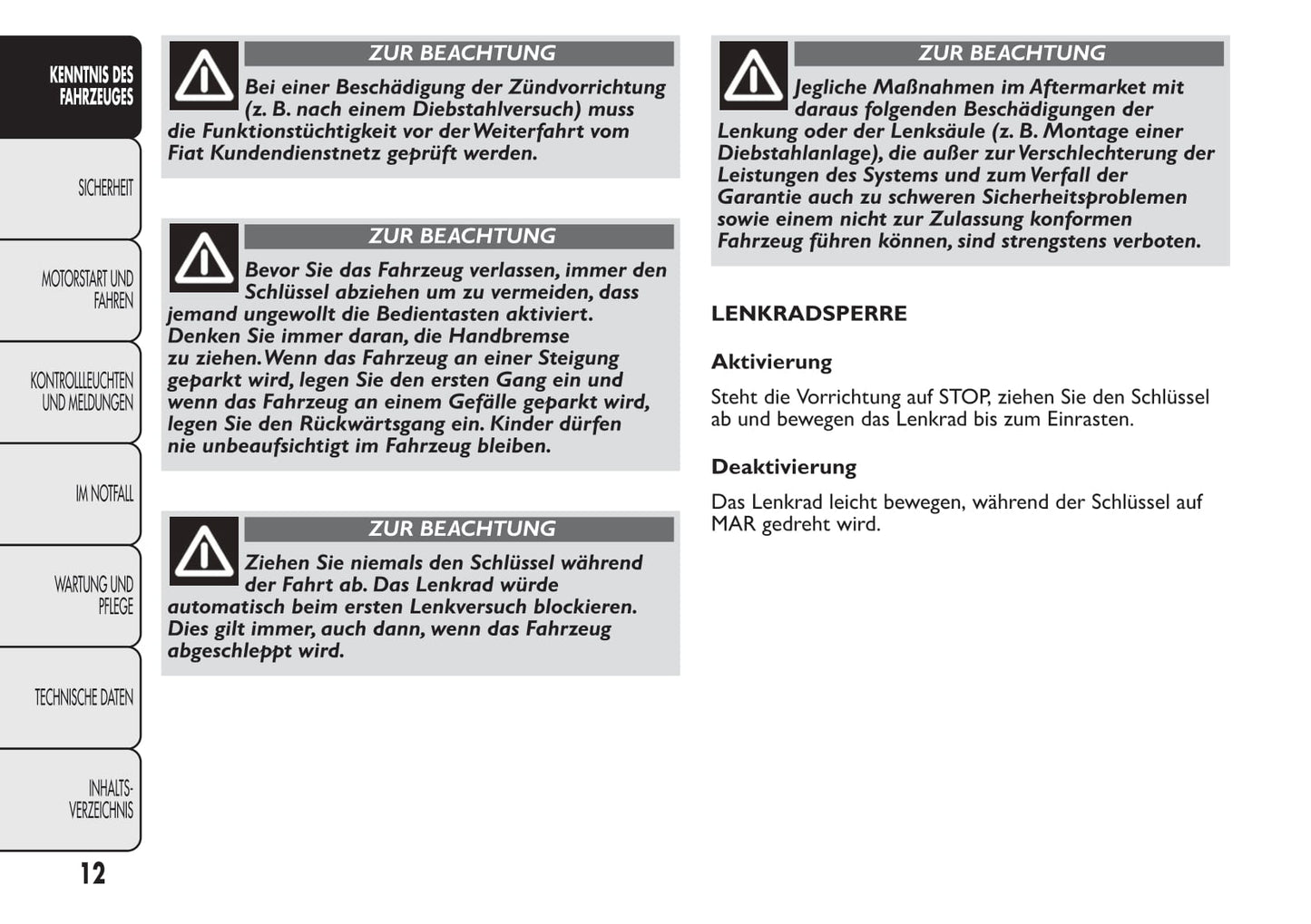 2013-2014 Fiat Ducato/Ductato Euro 5 Owner's Manual | German