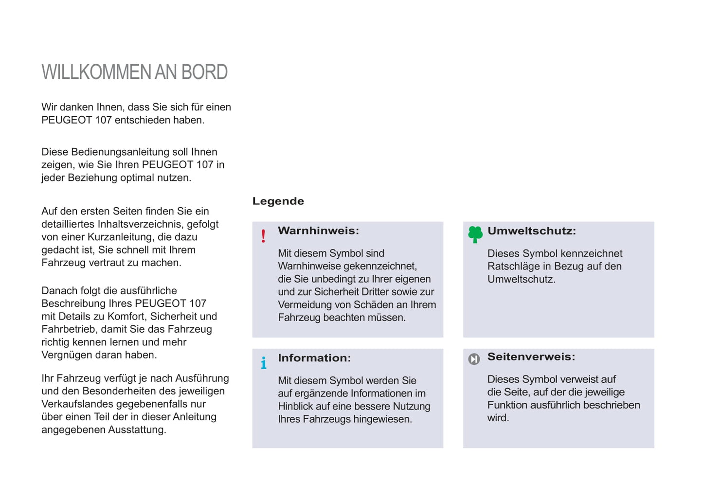 2012-2014 Peugeot 107 Owner's Manual | German