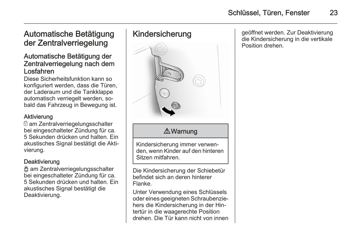 2012-2014 Opel Vivaro Owner's Manual | German