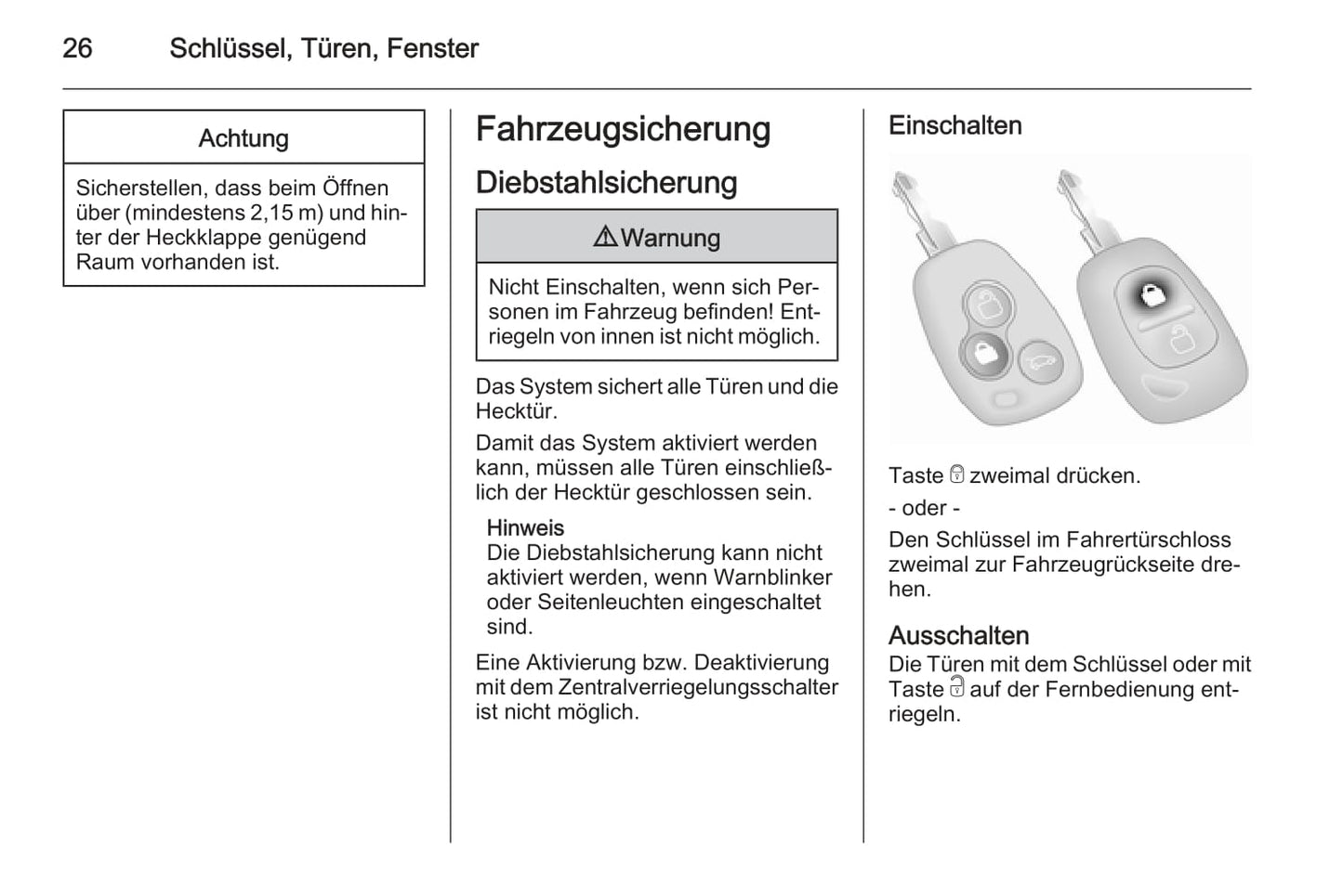 2012-2014 Opel Vivaro Owner's Manual | German