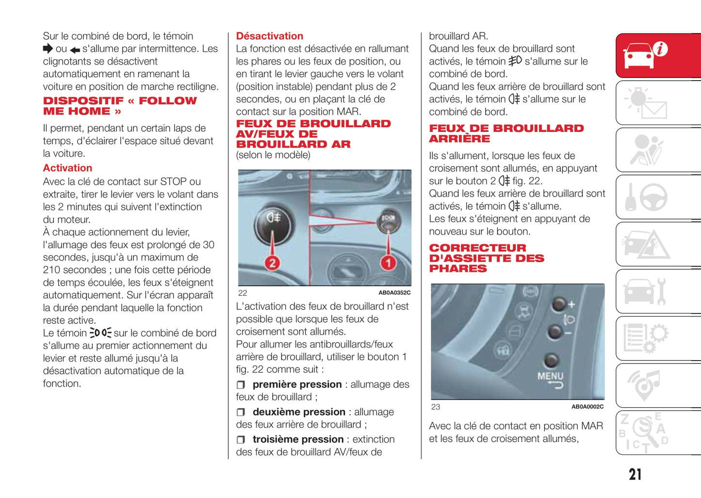 2016-2022 Abarth 595 Manuel du propriétaire | Français