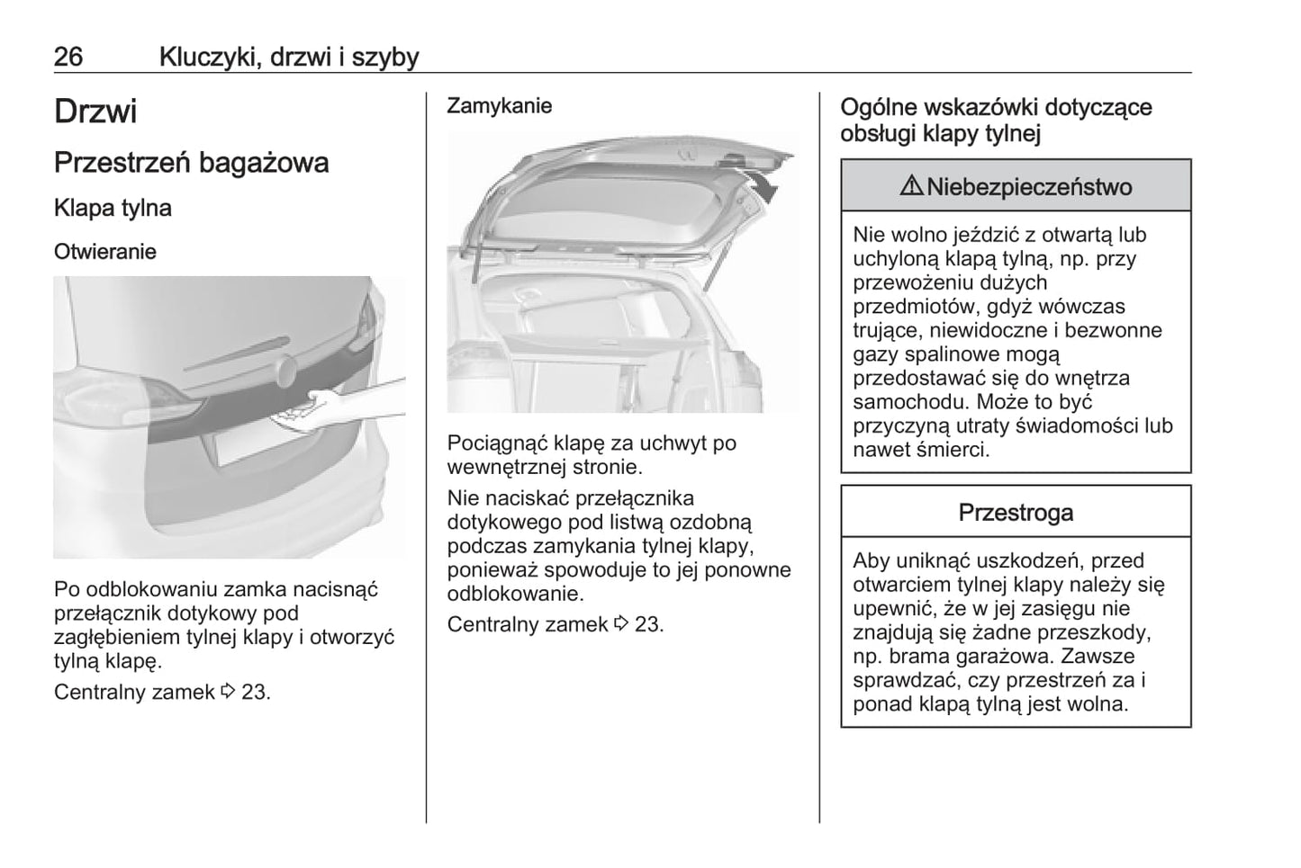 2016-2020 Opel Zafira/Zafira Tourer Manuel du propriétaire | Polonais