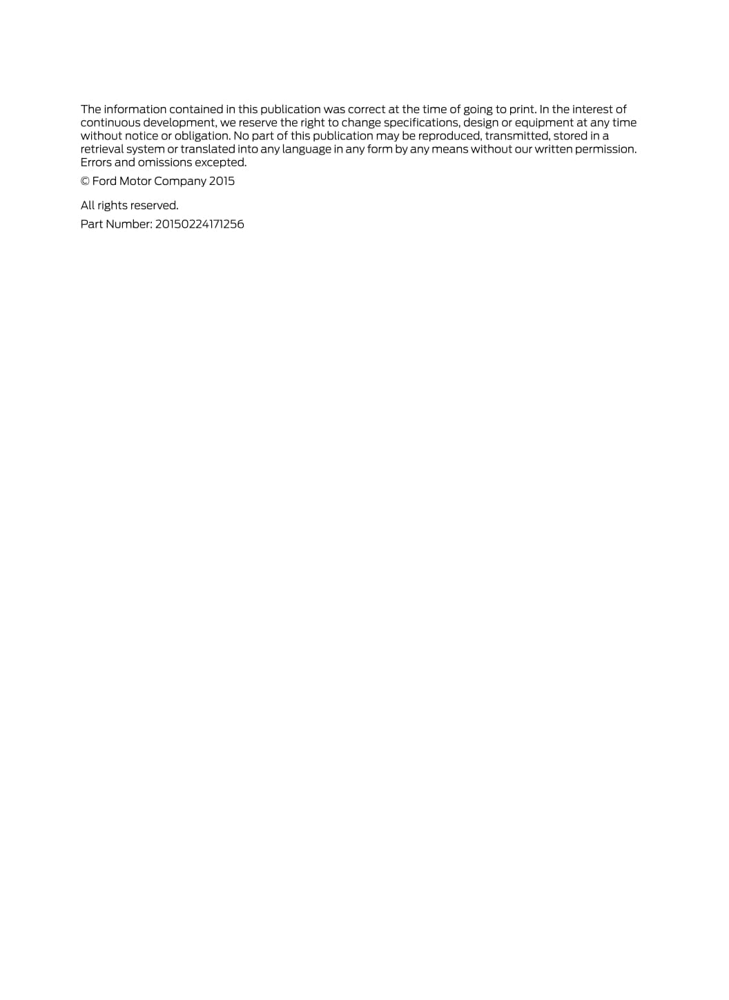 2015 Ford Mustang Owner's Manual | English