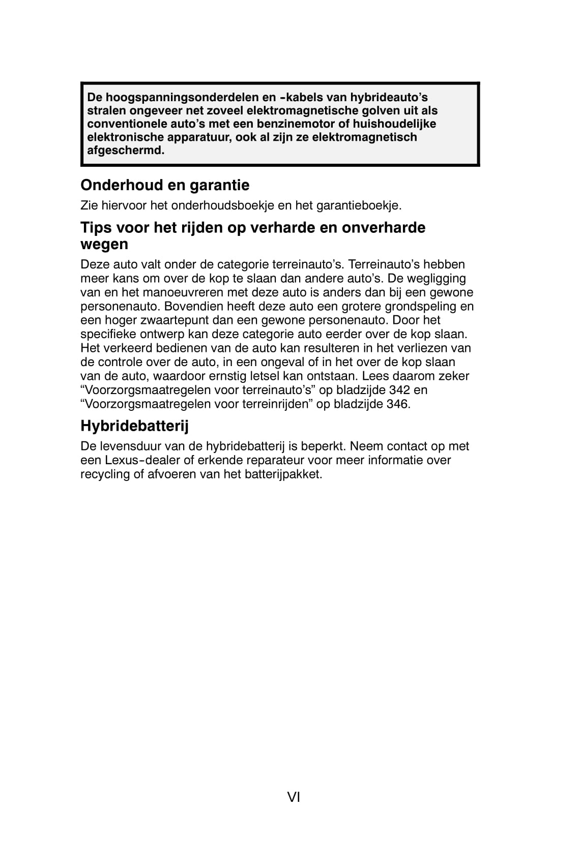 2008-2009 Lexus RX 400h Owner's Manual | Dutch