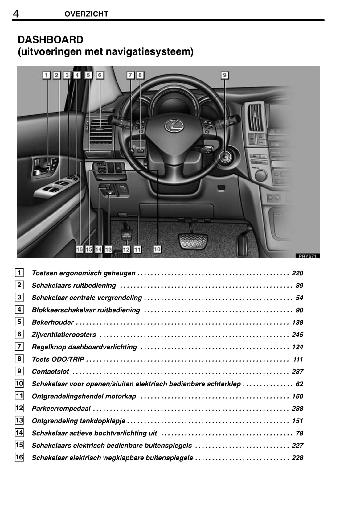 2008-2009 Lexus RX 400h Owner's Manual | Dutch