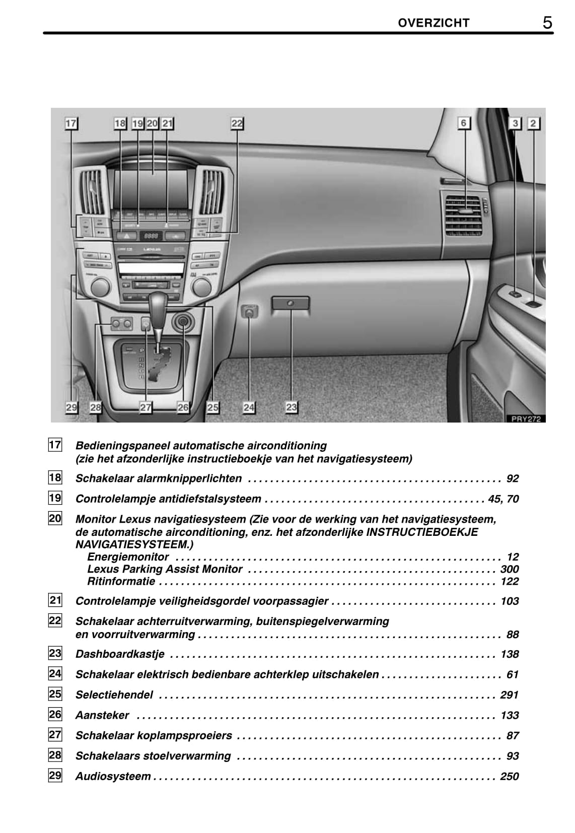2008-2009 Lexus RX 400h Owner's Manual | Dutch