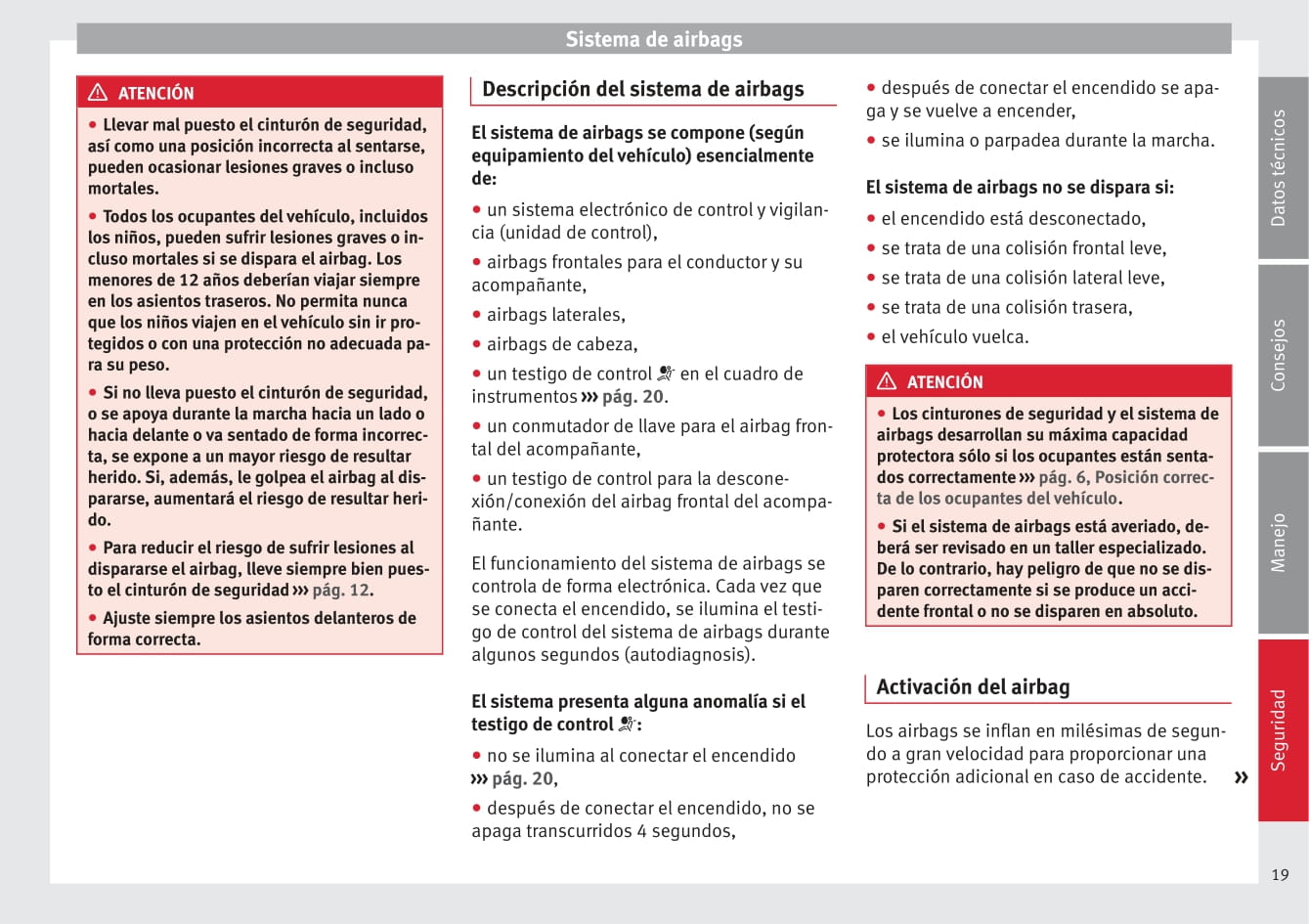 2009-2015 Seat Altea Manuel du propriétaire | Espagnol