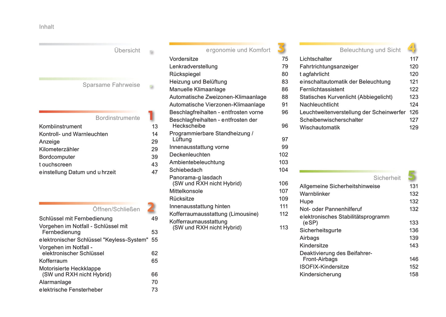 2016-2017 Peugeot 508/508 RXH Owner's Manual | German