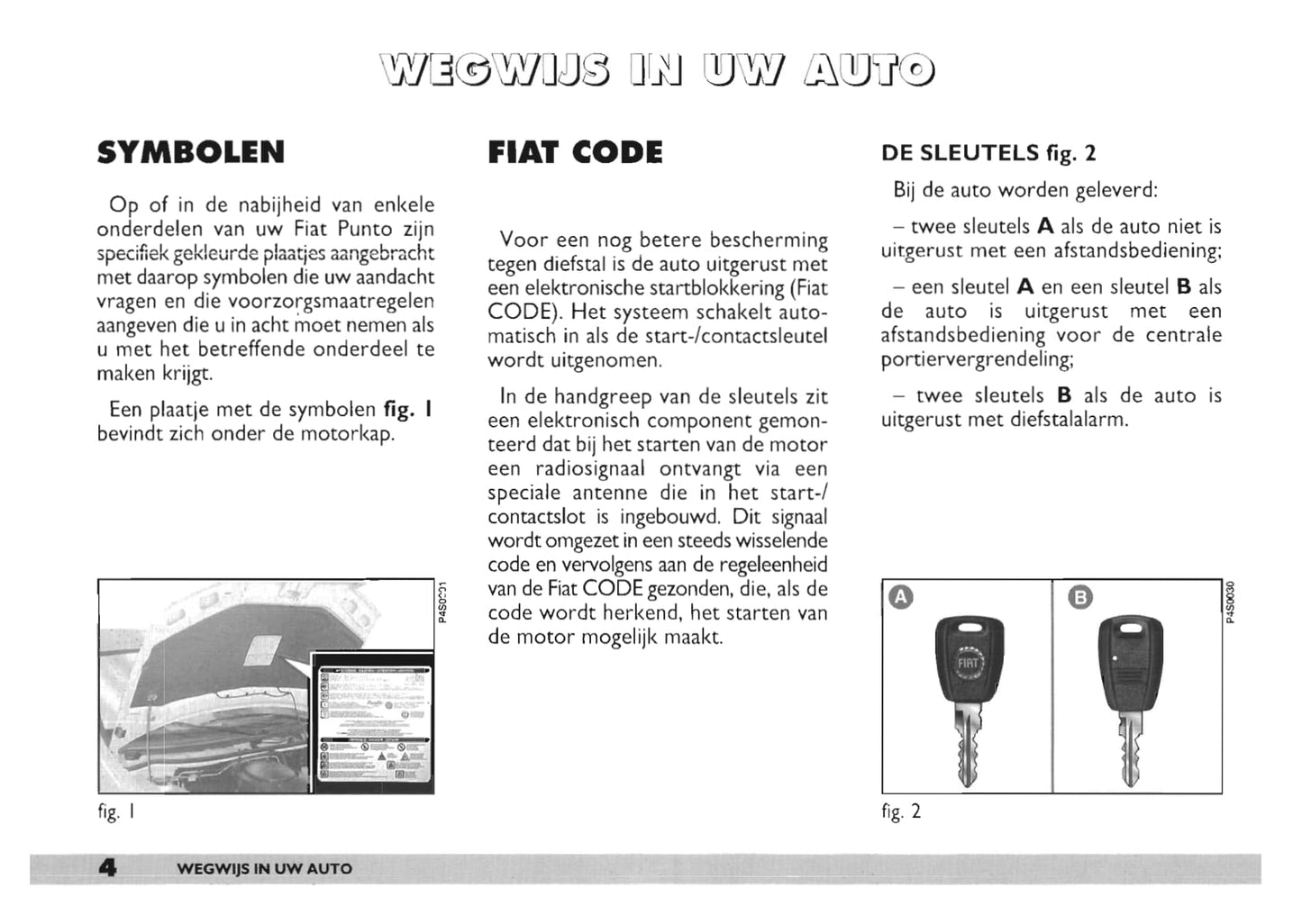 2000-2001 Fiat Punto Owner's Manual | Dutch