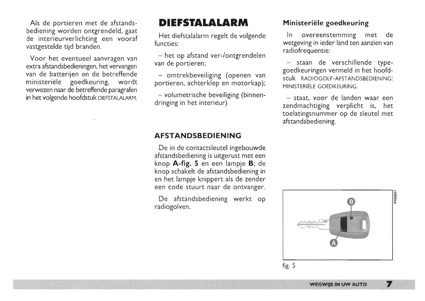 2000-2001 Fiat Punto Owner's Manual | Dutch