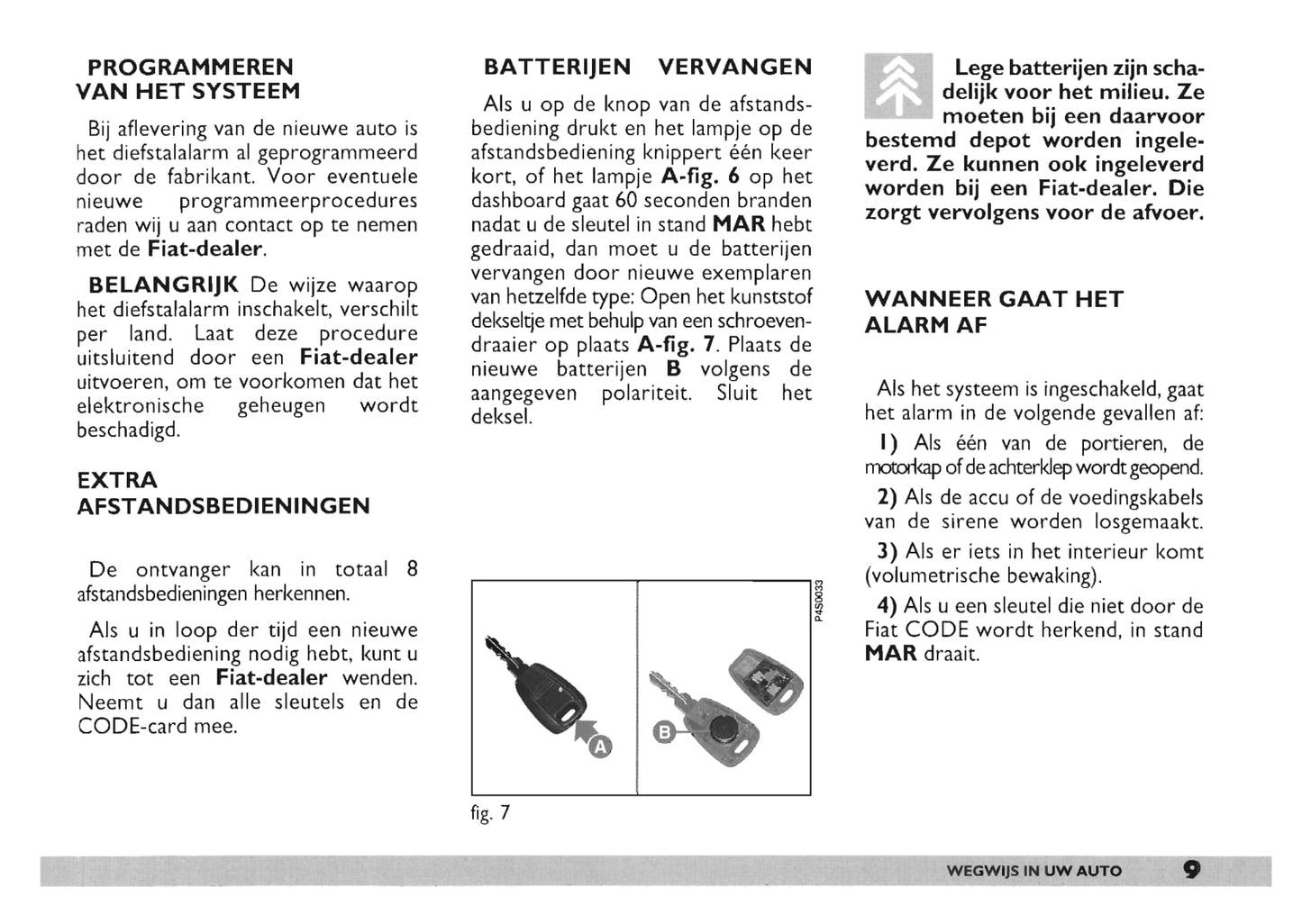 2000-2001 Fiat Punto Owner's Manual | Dutch