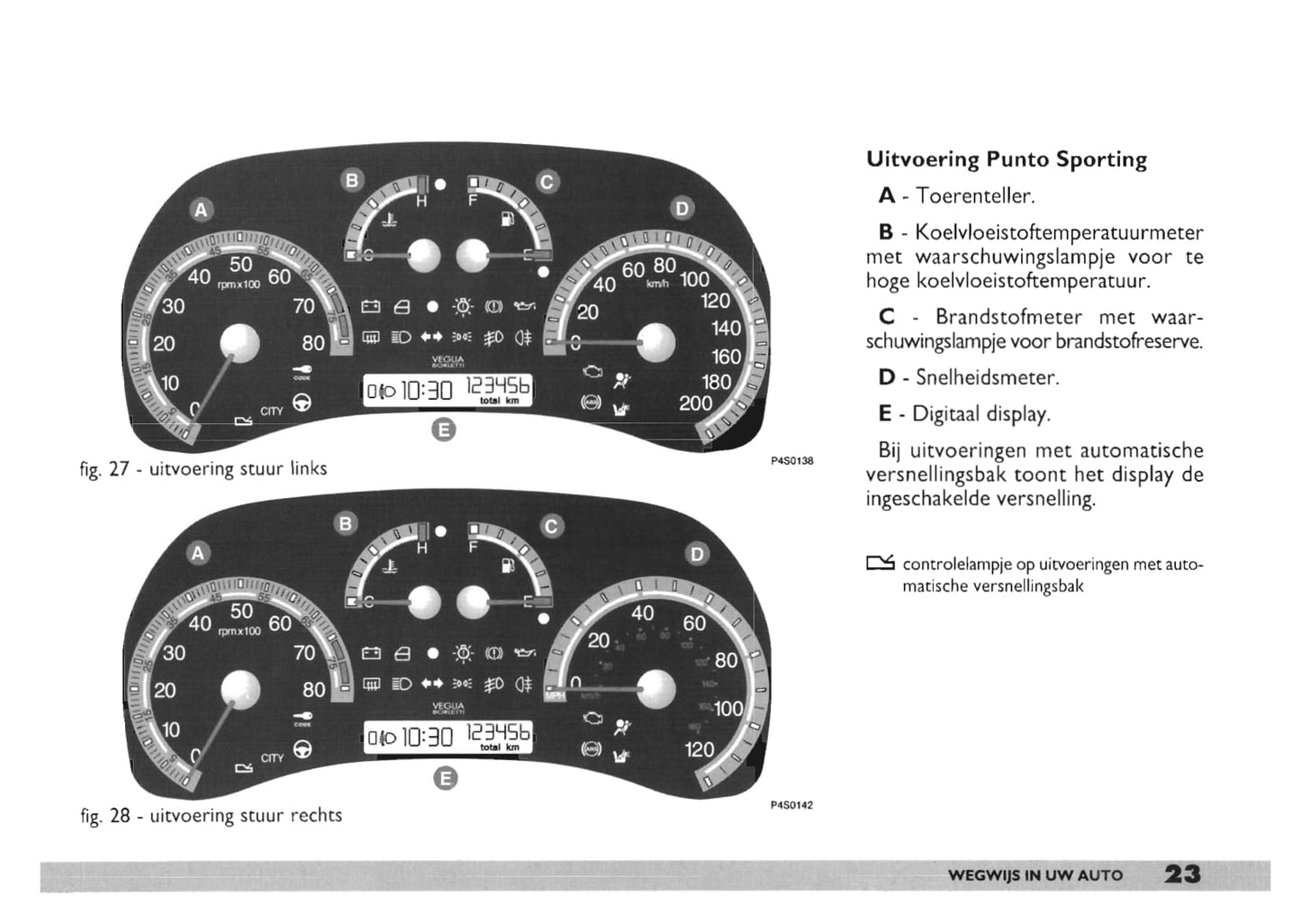 2000-2001 Fiat Punto Owner's Manual | Dutch