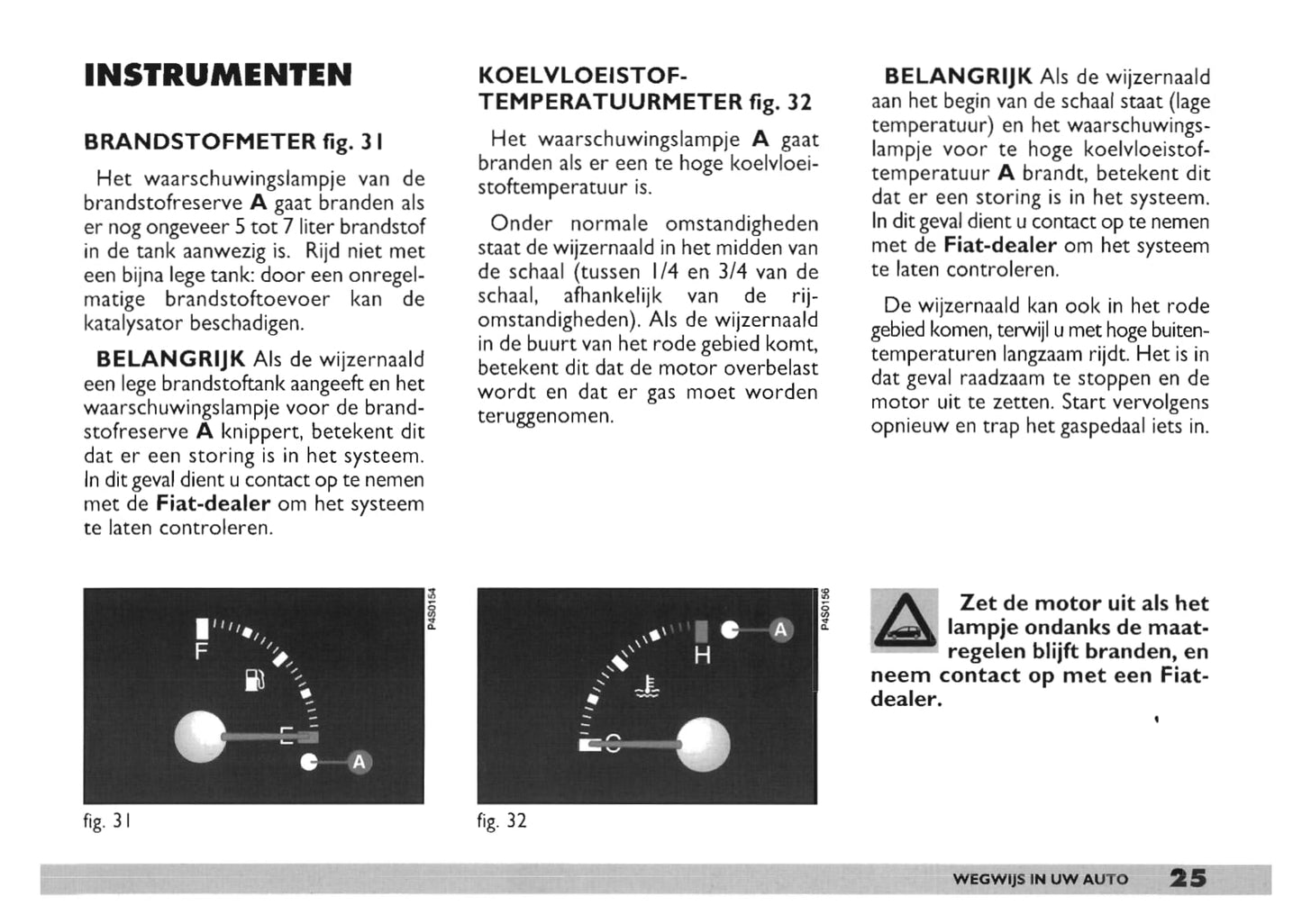 2000-2001 Fiat Punto Owner's Manual | Dutch