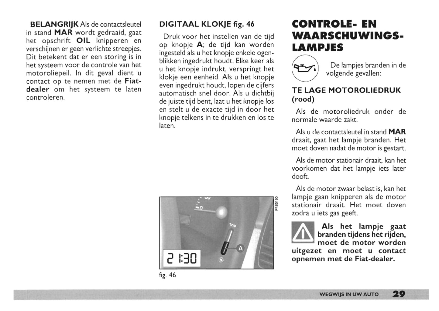 2000-2001 Fiat Punto Owner's Manual | Dutch