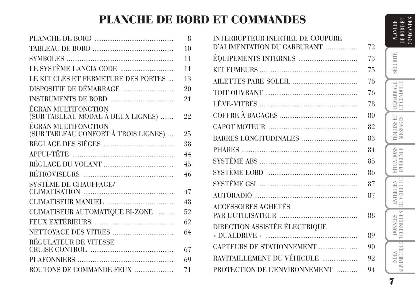 2008-2012 Lancia Musa Manuel du propriétaire | Français