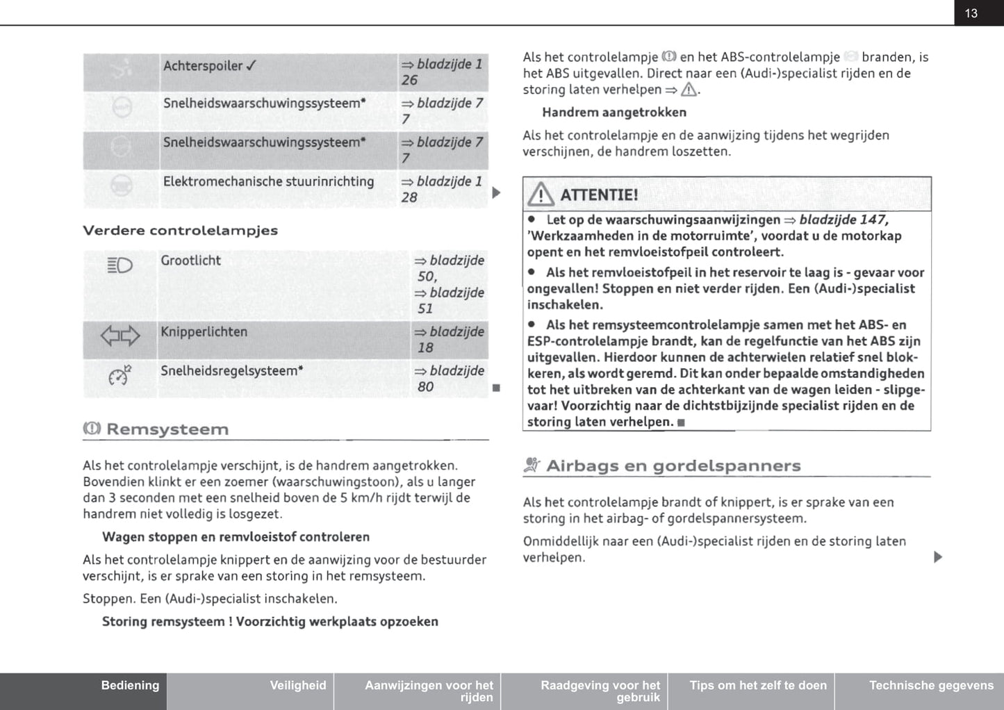 2008-2014 Audi TT Roadster/TTS Roadster/TT RS Roadster Owner's Manual | Dutch