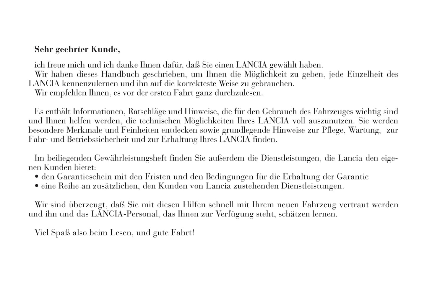 2001-2005 Lancia Lybra Manuel du propriétaire | Allemand