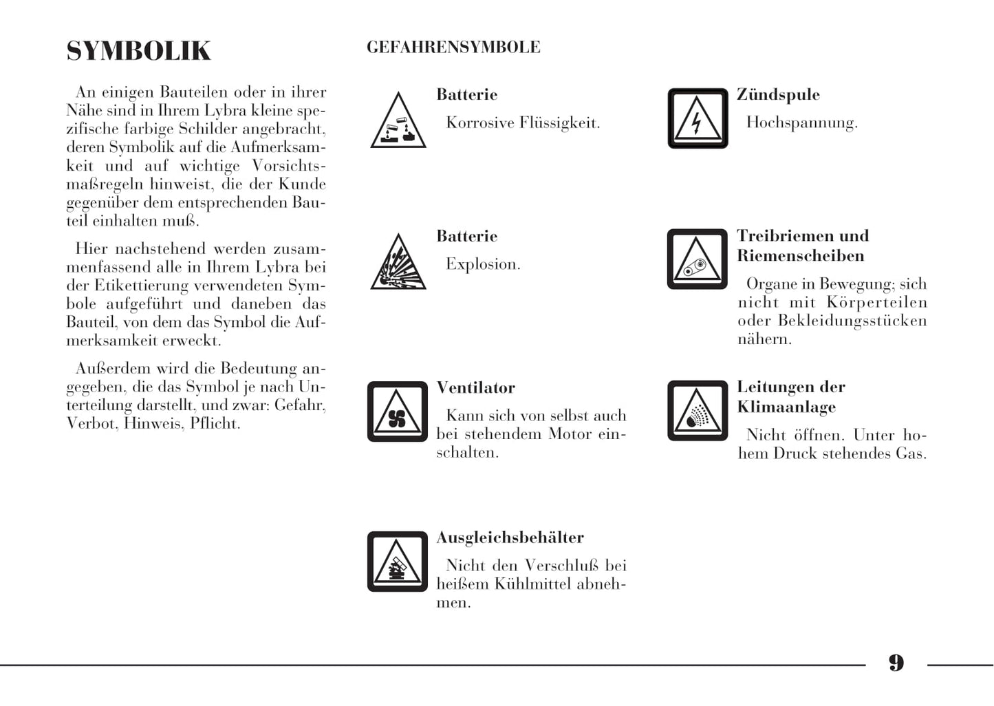 2001-2005 Lancia Lybra Manuel du propriétaire | Allemand