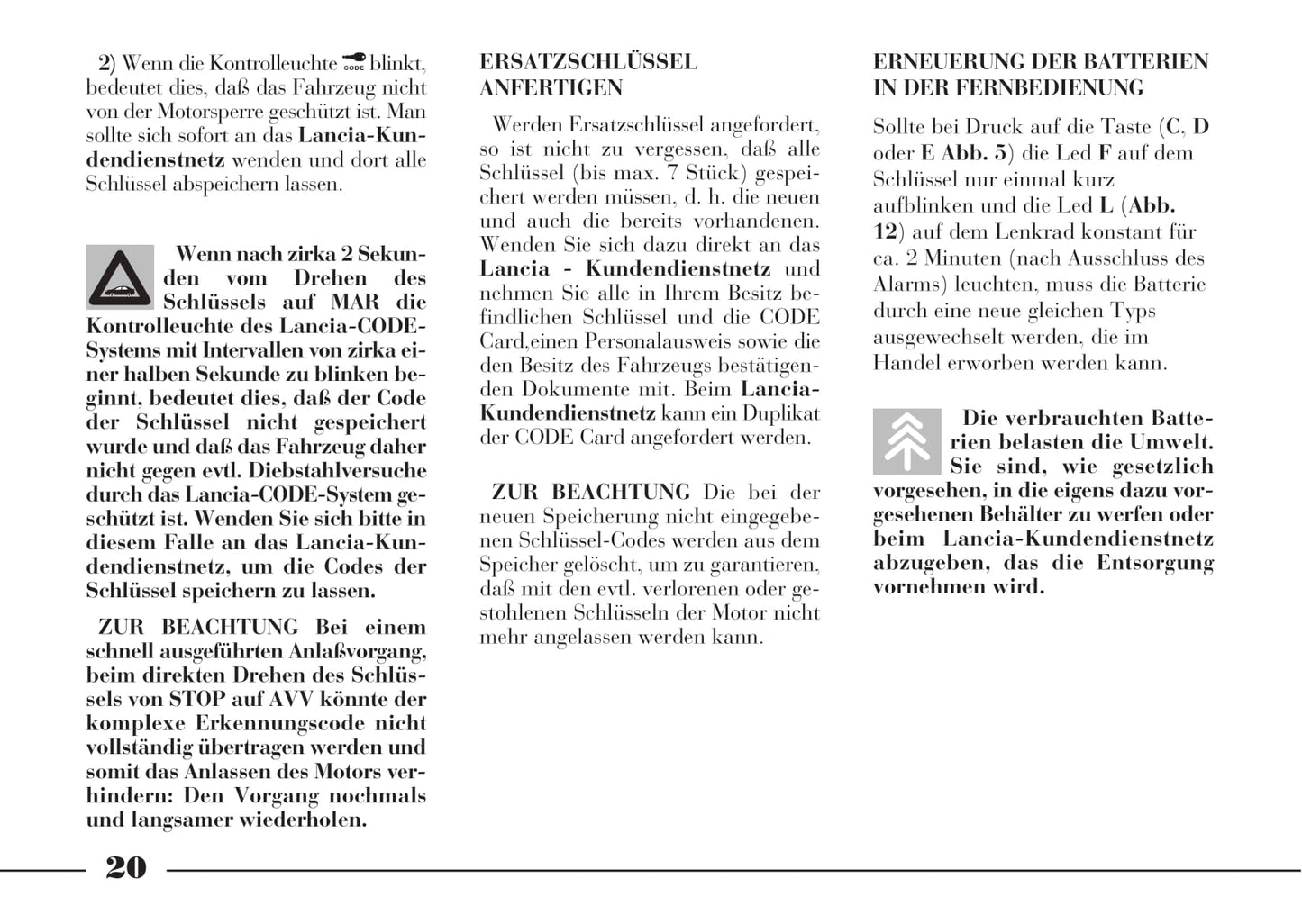 2001-2005 Lancia Lybra Manuel du propriétaire | Allemand