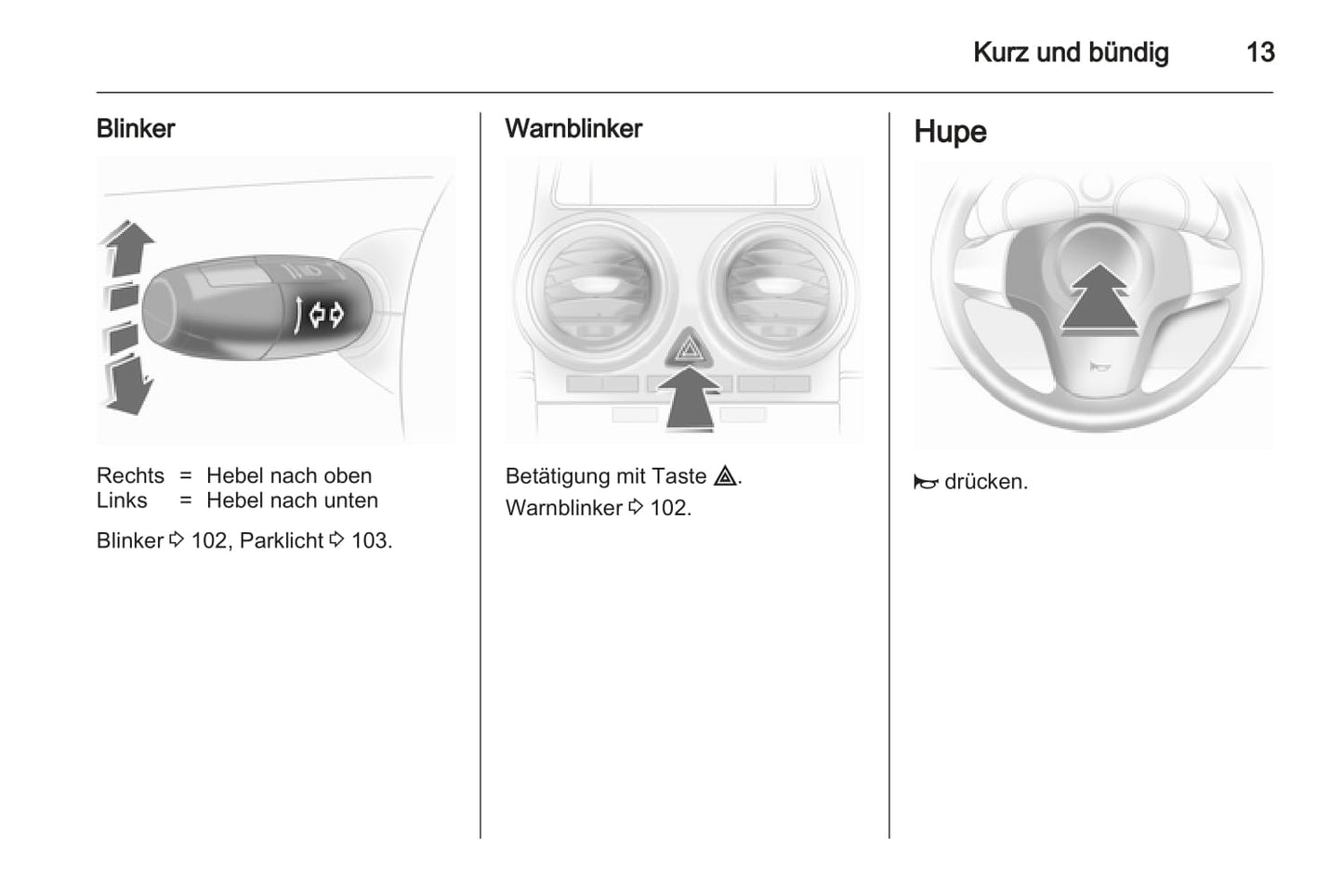 2013 Opel Corsa Owner's Manual | German