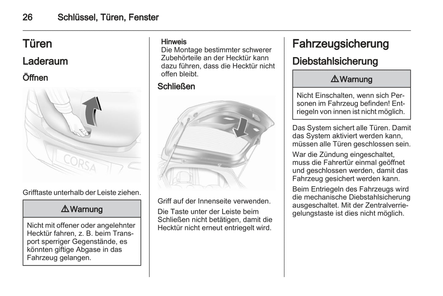 2013 Opel Corsa Owner's Manual | German