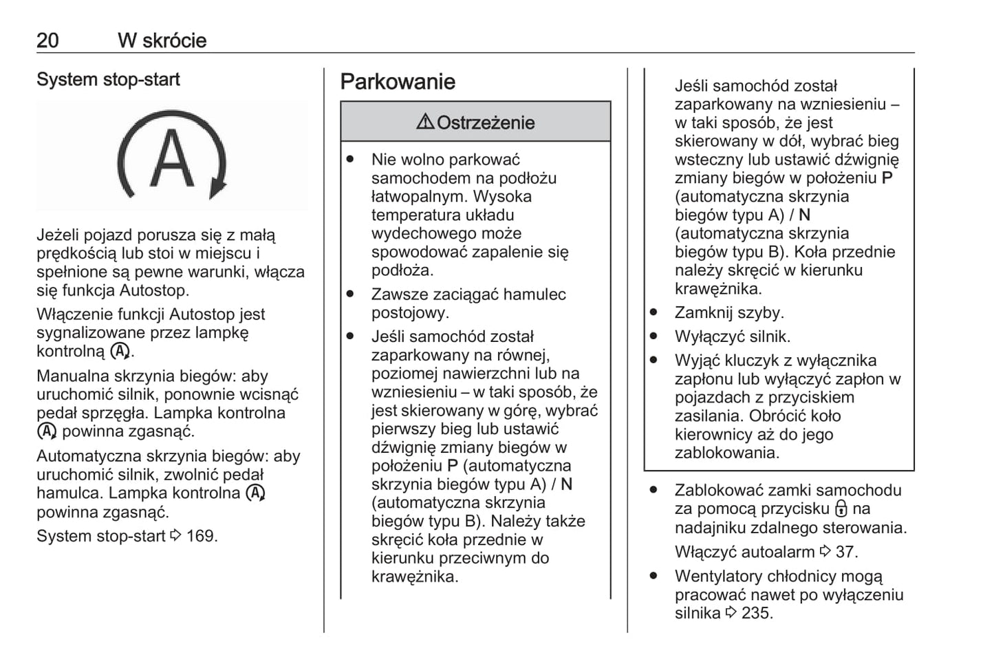 2020-2021 Opel Zafira Life Owner's Manual | Polish