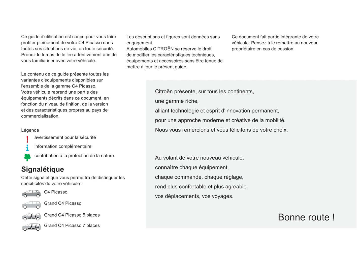 2014-2015 Citroën C4 Picasso/Grand C4 Picasso Owner's Manual | French