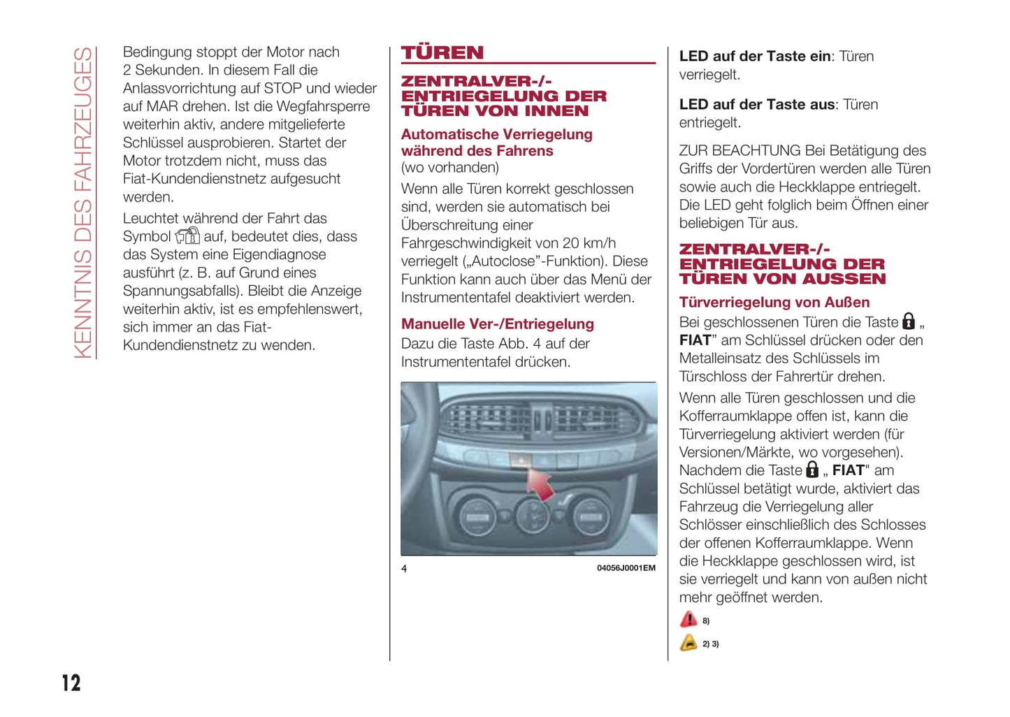 2016-2017 Fiat Tipo Owner's Manual | German