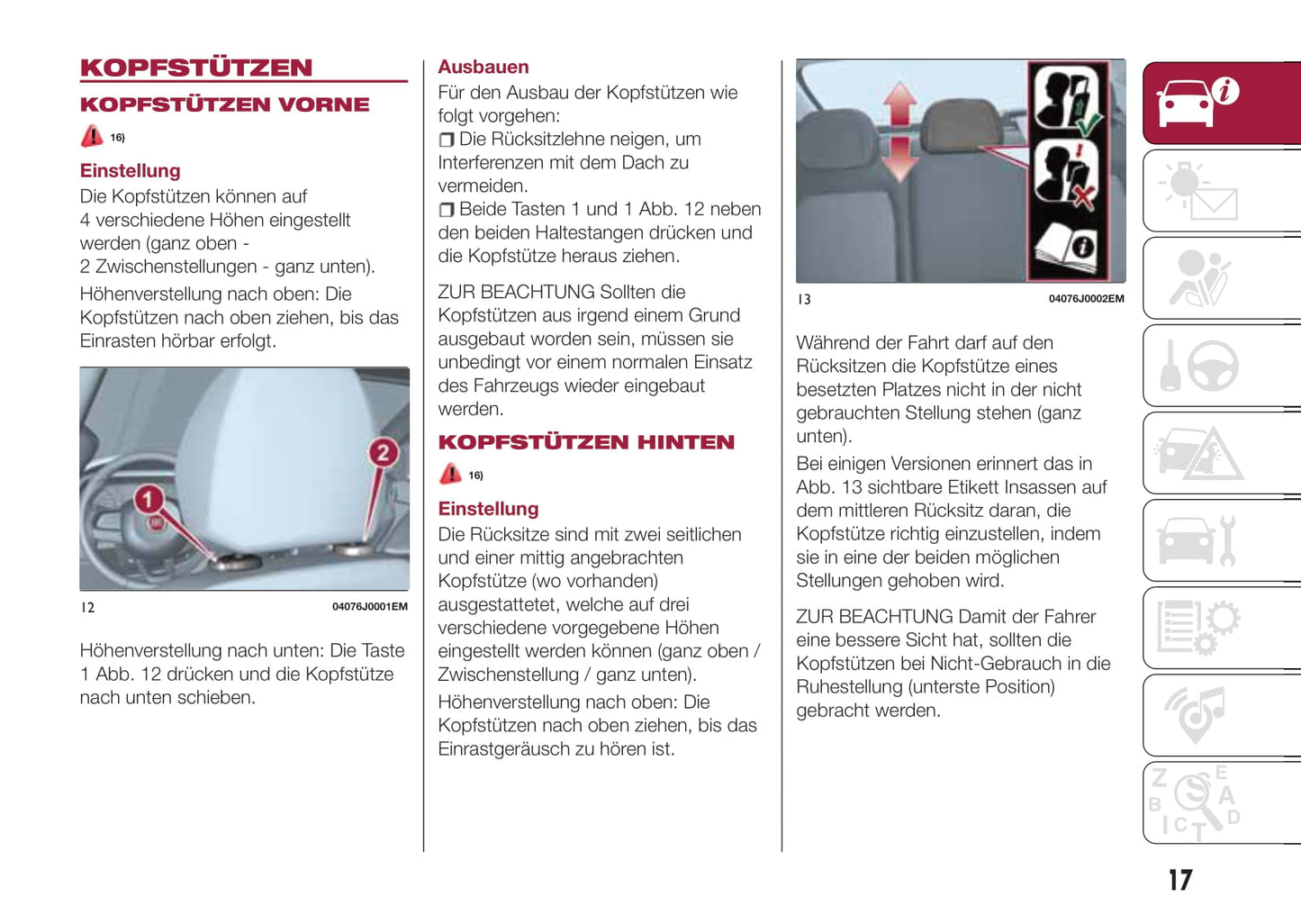 2016-2017 Fiat Tipo Owner's Manual | German