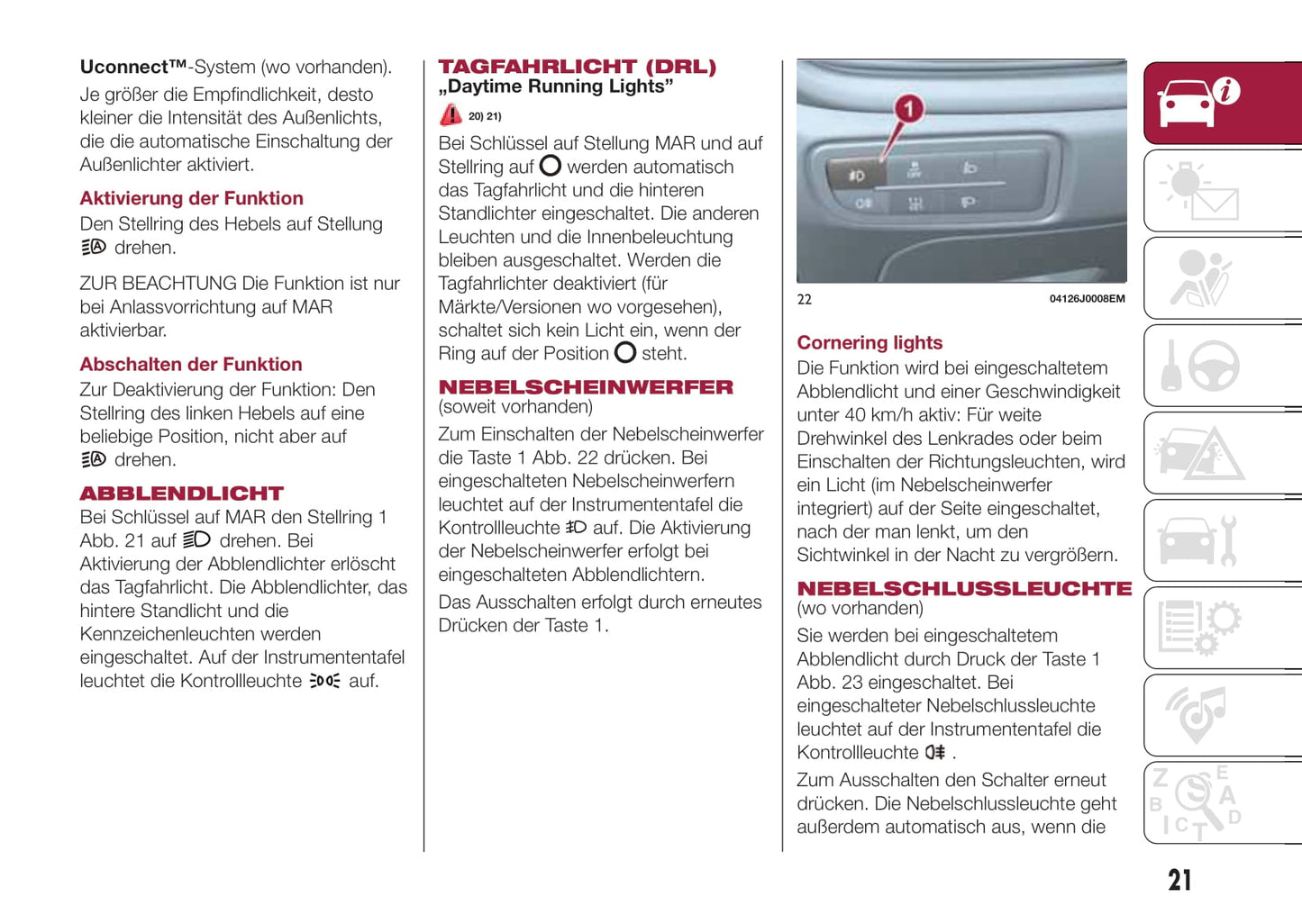 2016-2017 Fiat Tipo Owner's Manual | German