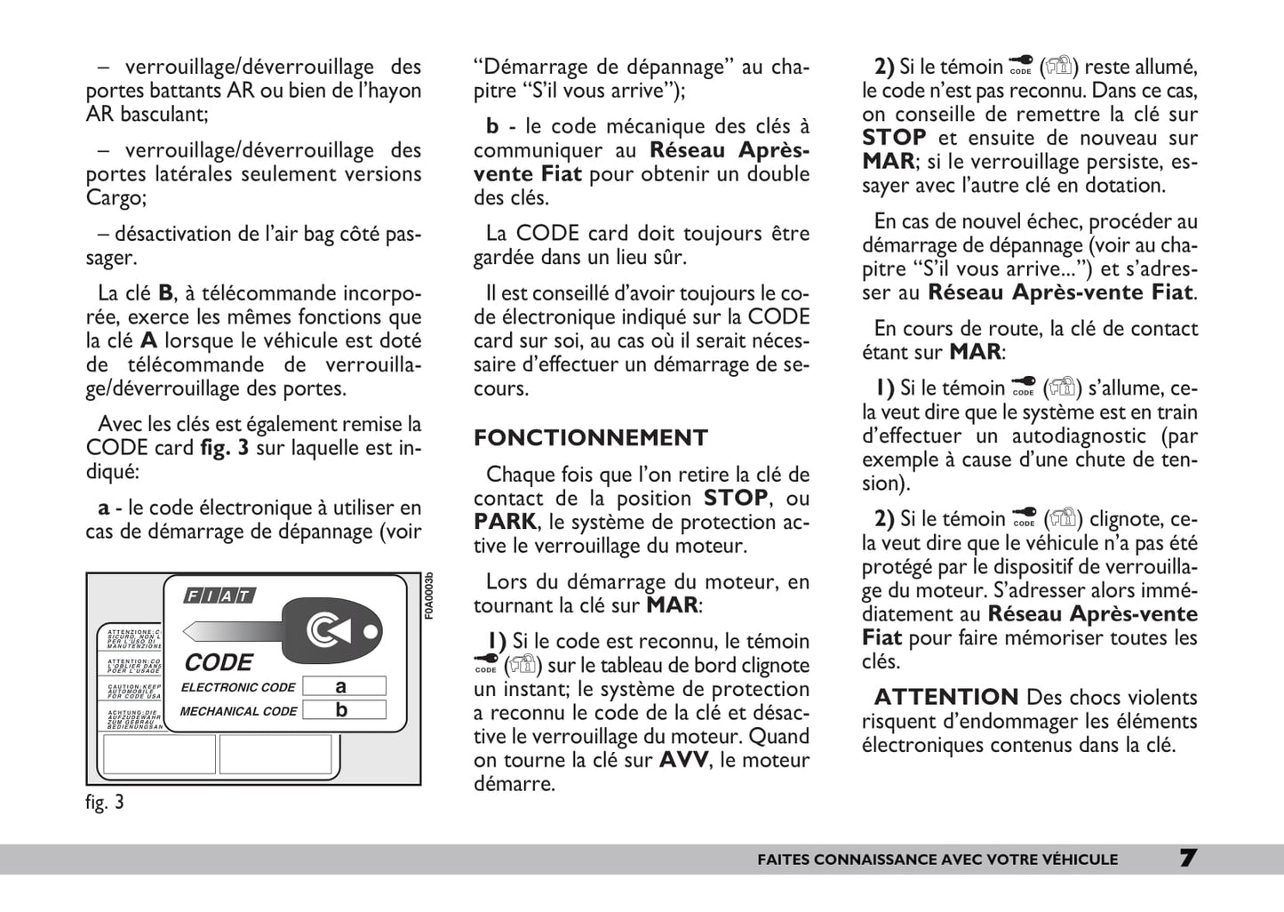 2009-2010 Fiat Doblò Owner's Manual | French