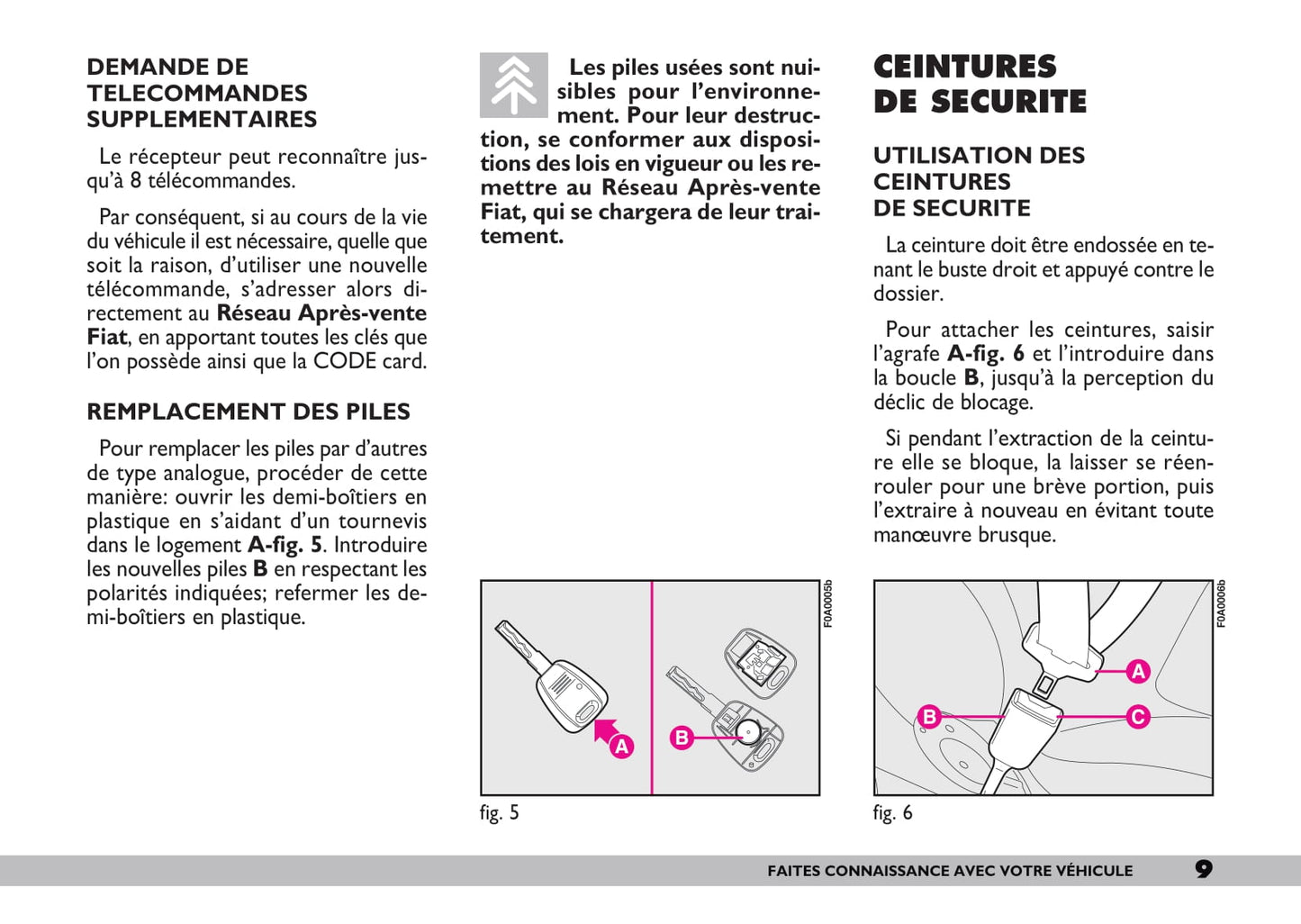 2009-2010 Fiat Doblò Owner's Manual | French