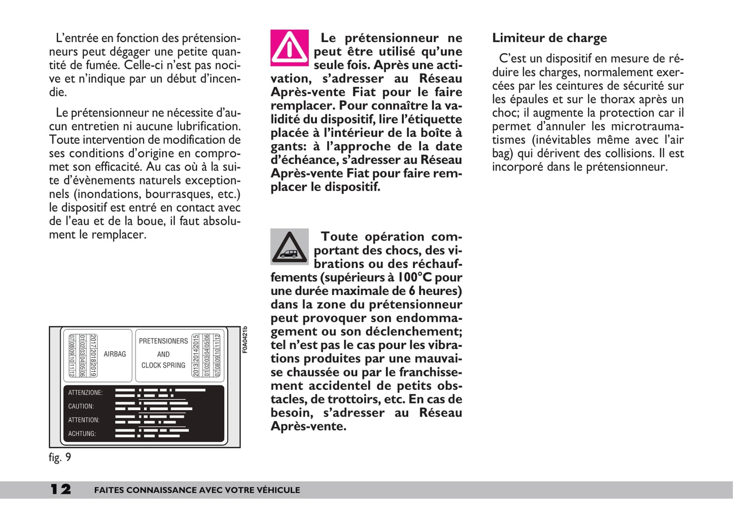 2009-2010 Fiat Doblò Owner's Manual | French