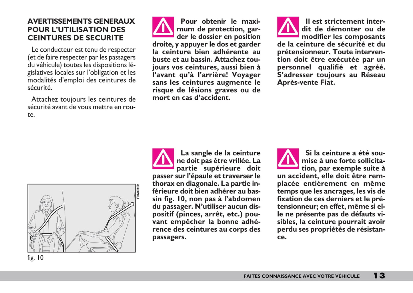 2009-2010 Fiat Doblò Owner's Manual | French