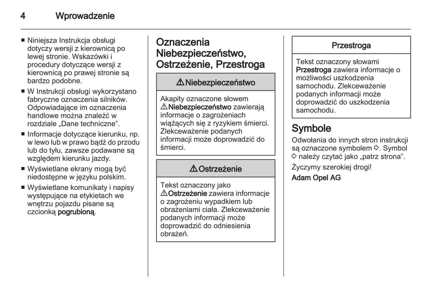 2012-2013 Opel Insignia Owner's Manual | Polish