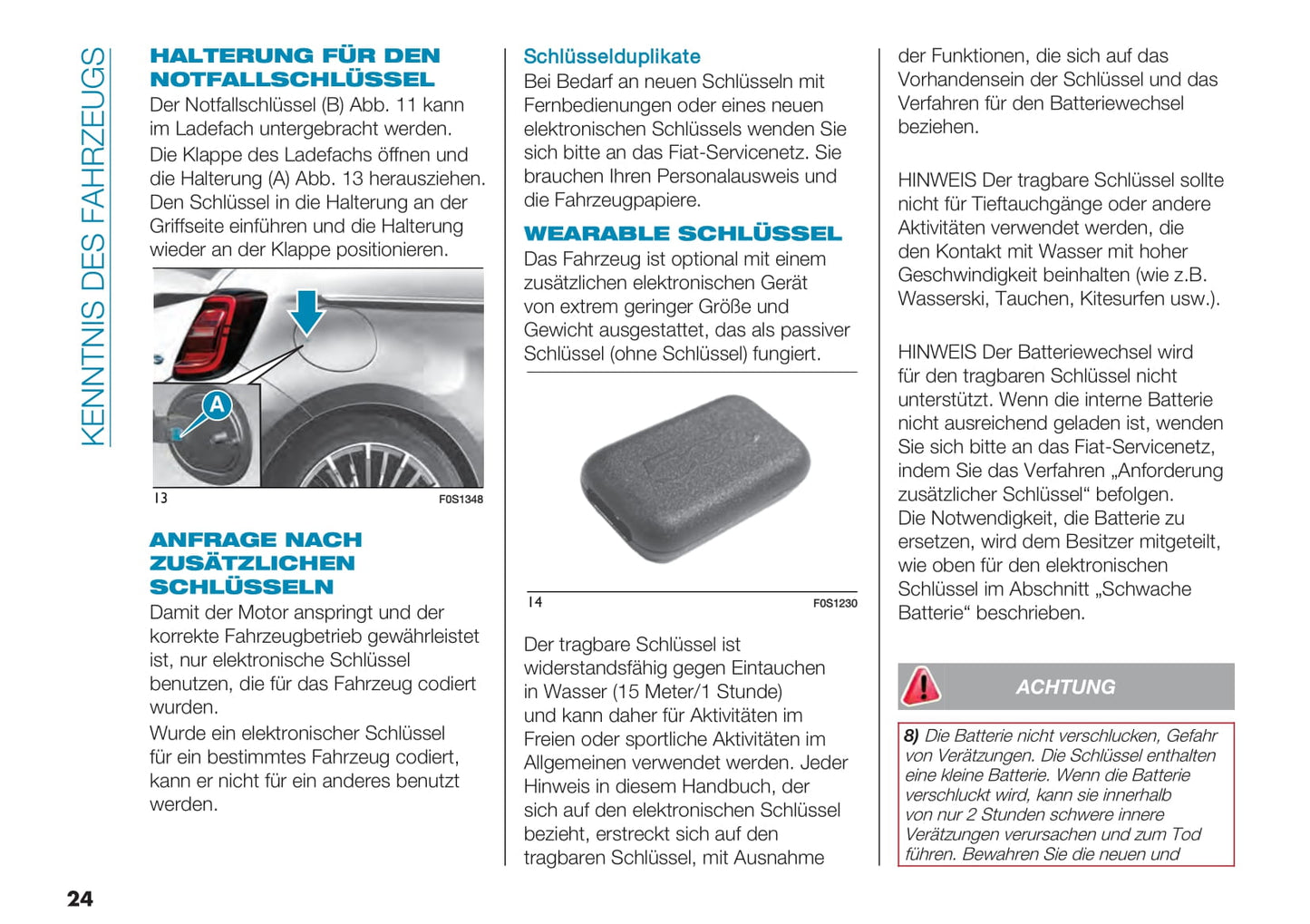 2020-2023 Fiat 500e Manuel du propriétaire | Allemand