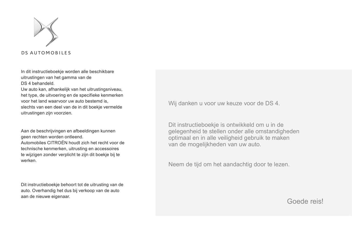 2015-2016 DS Automobiles DS4/DS 4 Owner's Manual | Dutch