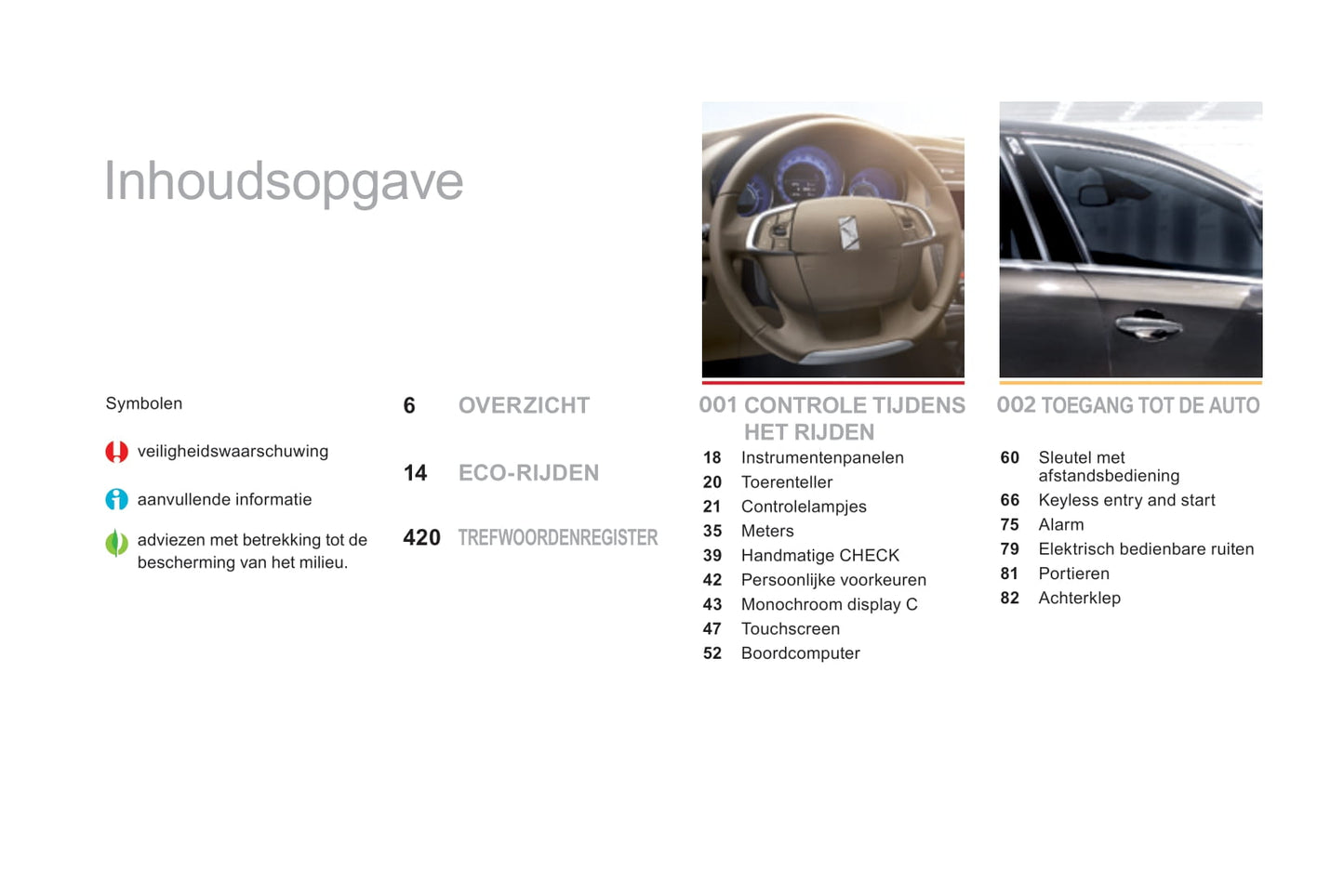2015-2016 DS Automobiles DS4/DS 4 Owner's Manual | Dutch