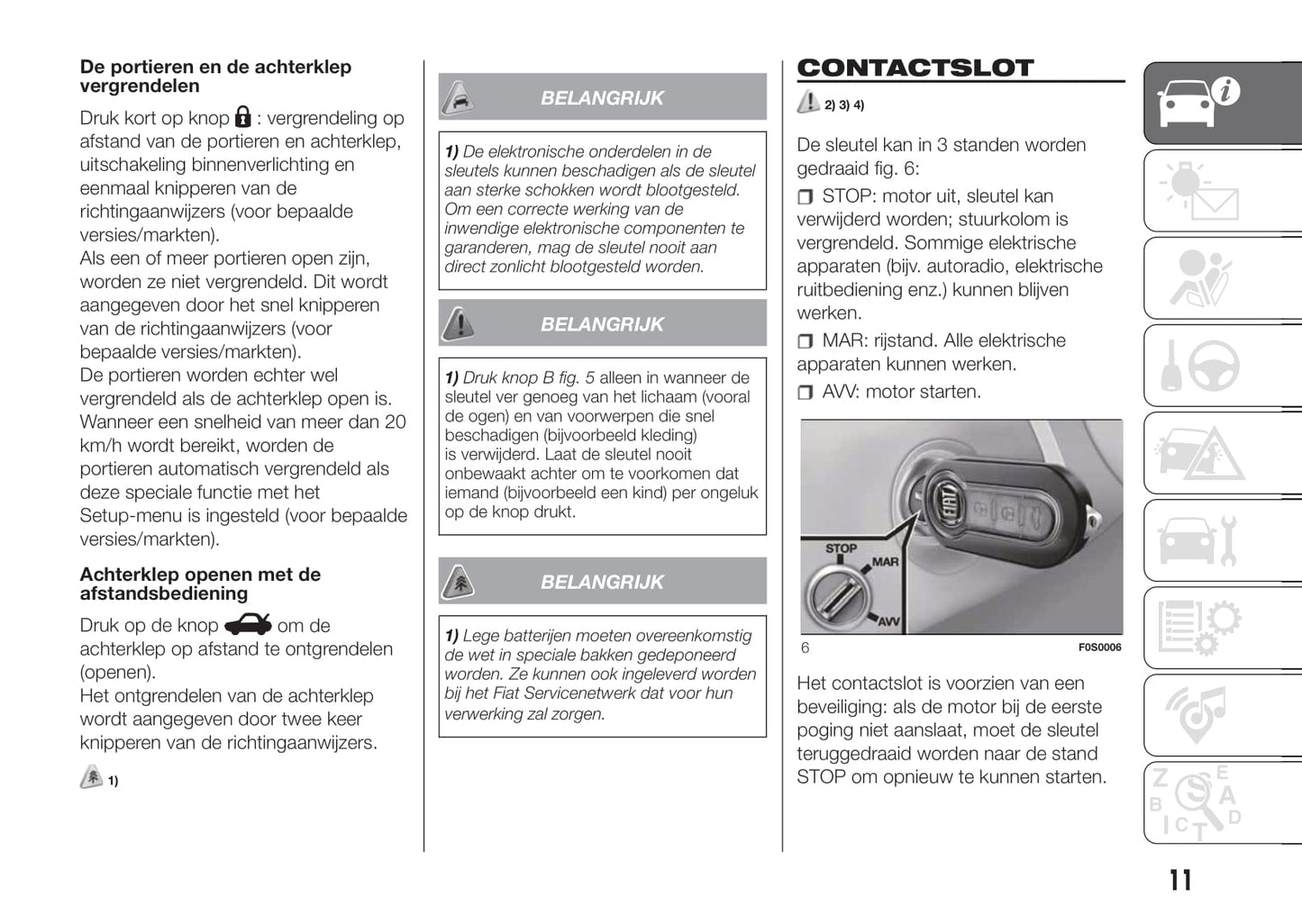 2020-2021 Fiat 500/500C Owner's Manual | Dutch