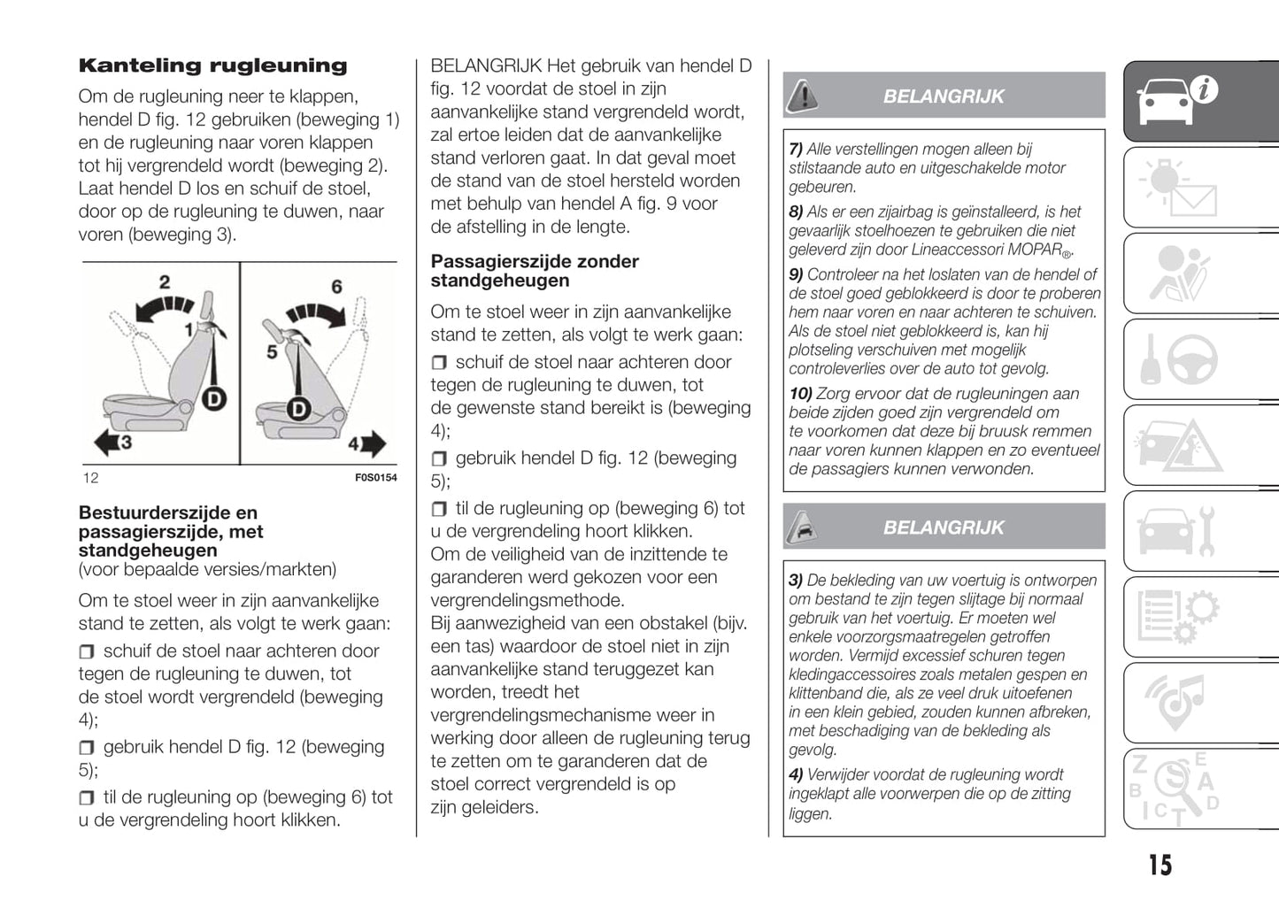 2020-2021 Fiat 500/500C Owner's Manual | Dutch