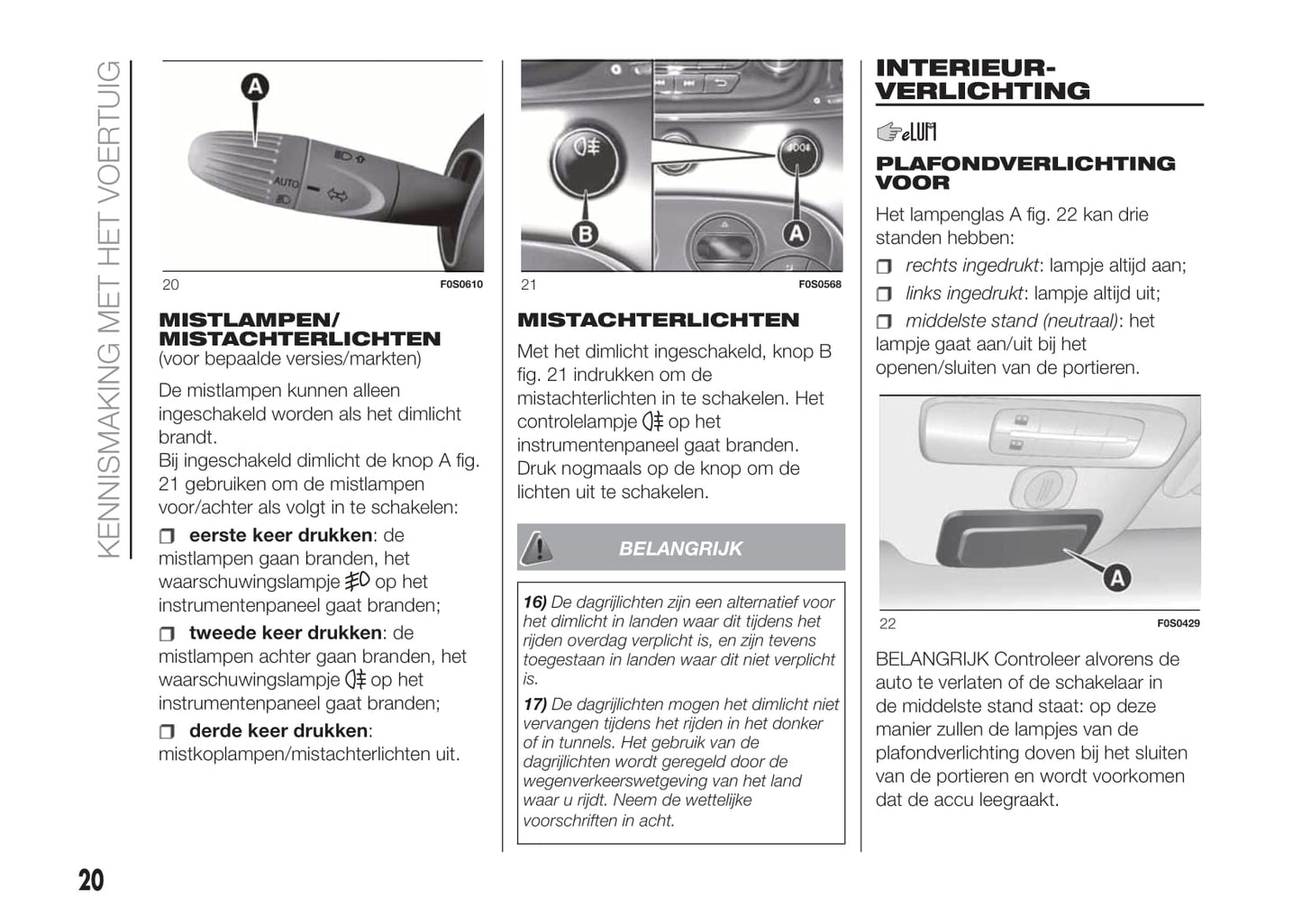 2020-2021 Fiat 500/500C Owner's Manual | Dutch