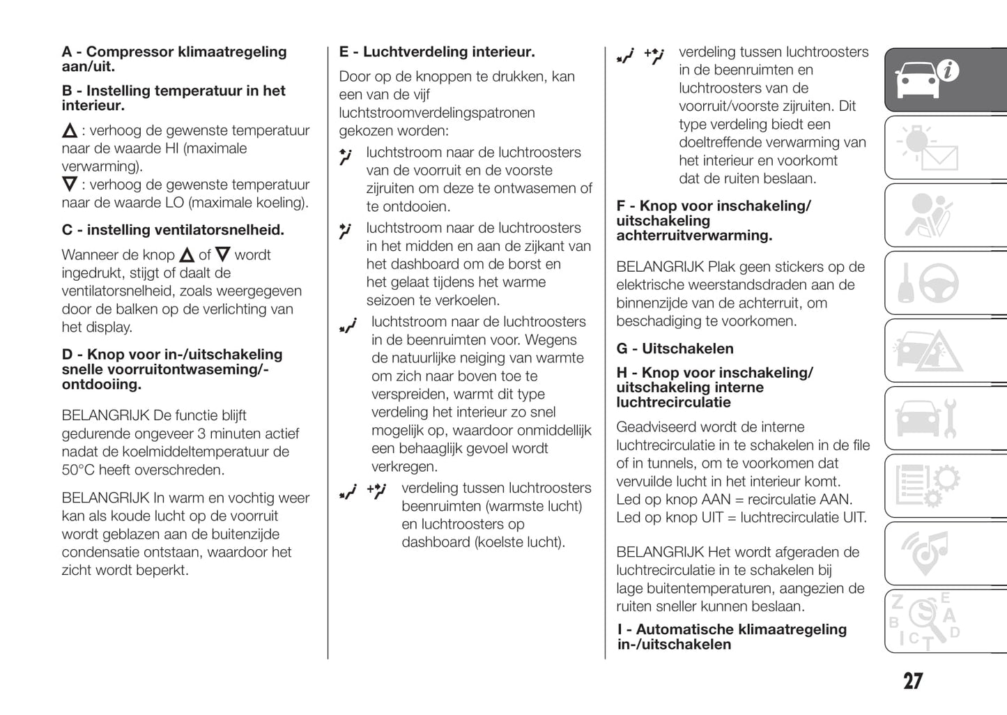 2020-2021 Fiat 500/500C Owner's Manual | Dutch