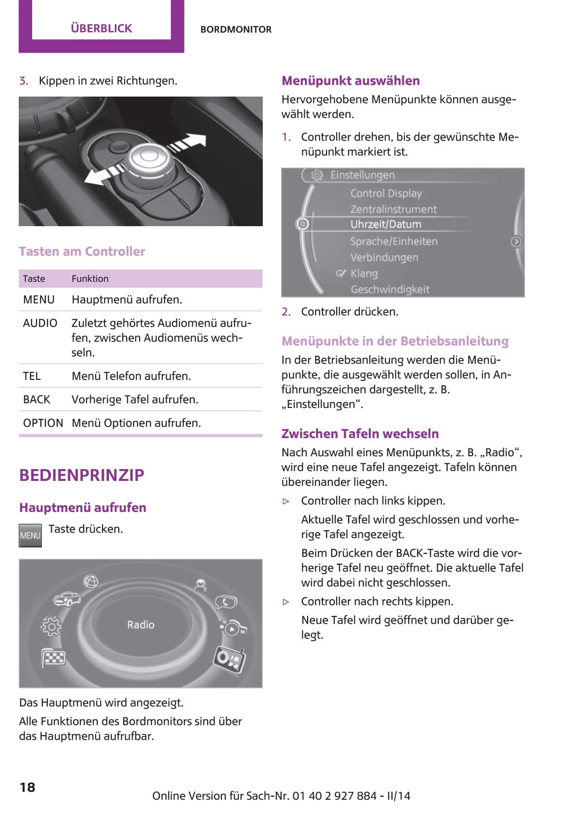 2014-2018 Mini Mini Manuel du propriétaire | Allemand